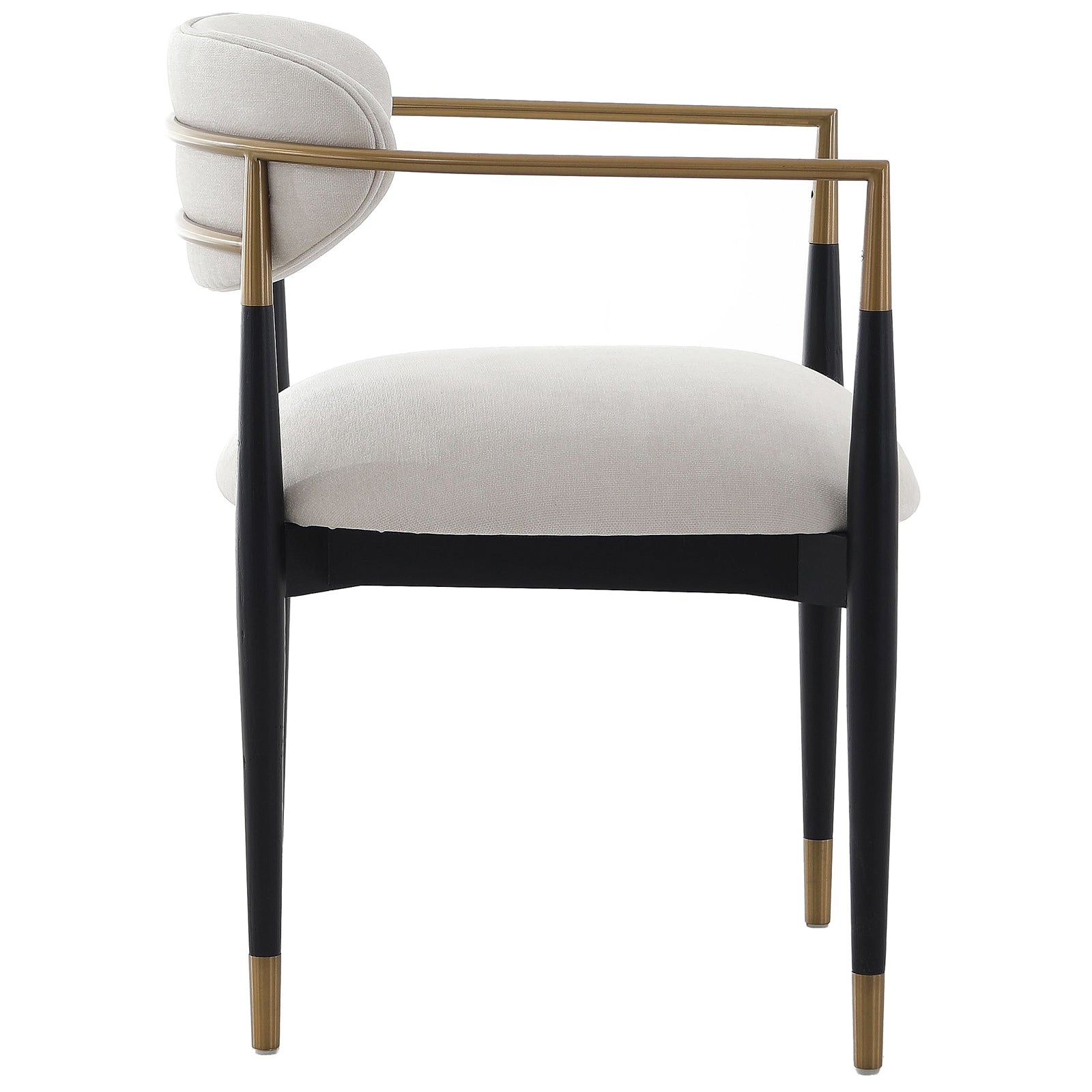 Soho Dining Chair in Ebony and Brass Finish by Keiichi