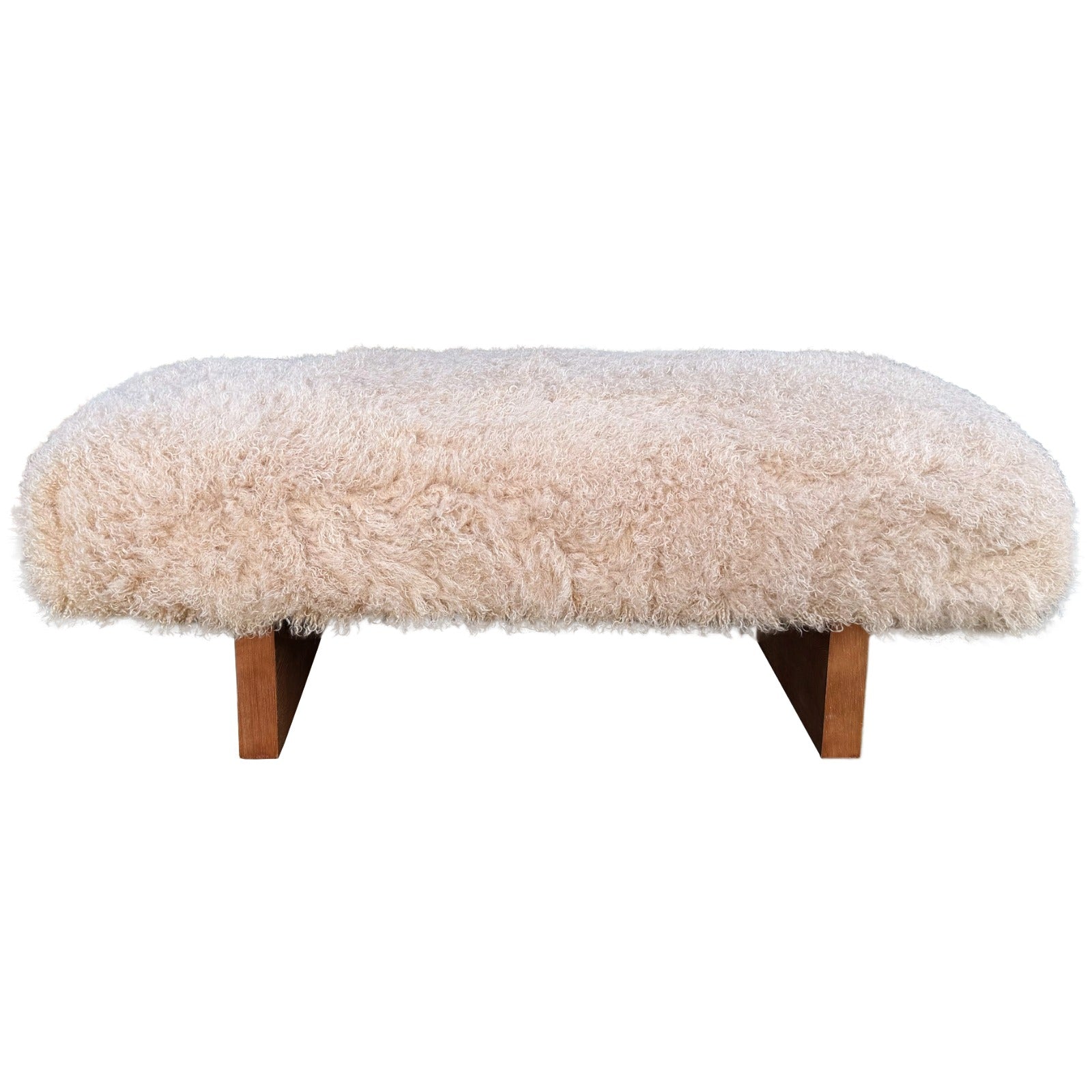 Pebworth Bench in Faux Mongolian Fur by Keiichi