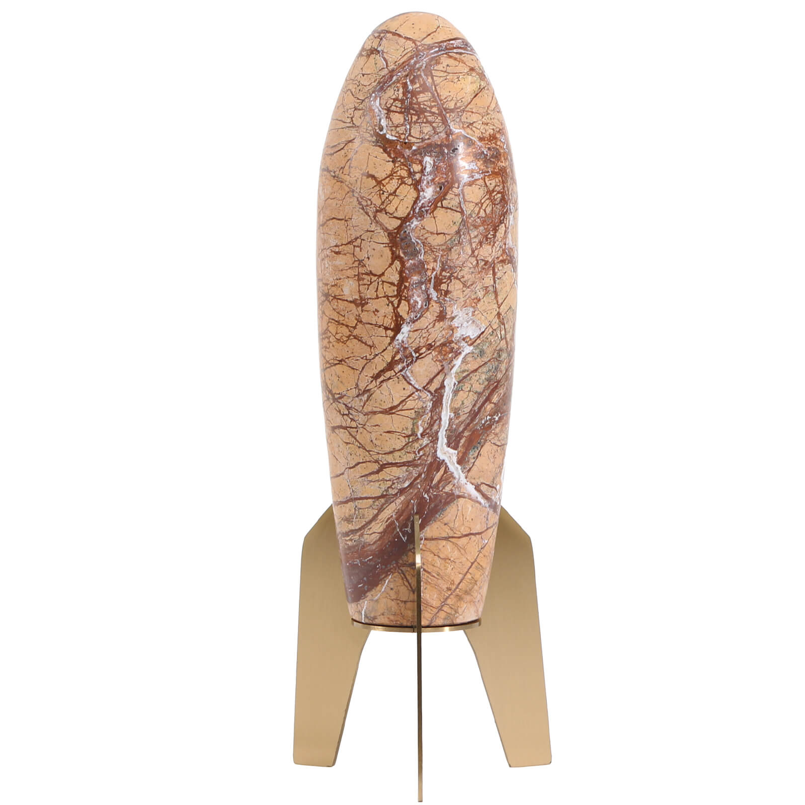 Rocket Sculpture in Brown Marble - Large by Keiichi