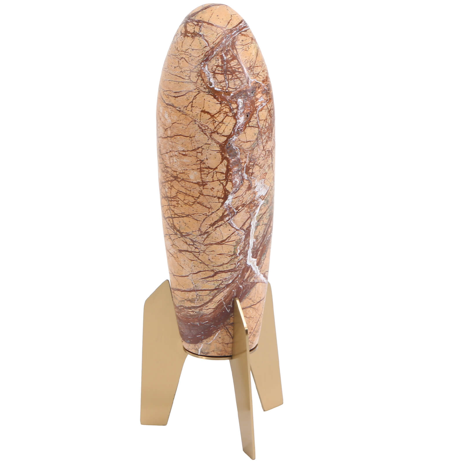 Rocket Sculpture in Brown Marble - Large by Keiichi