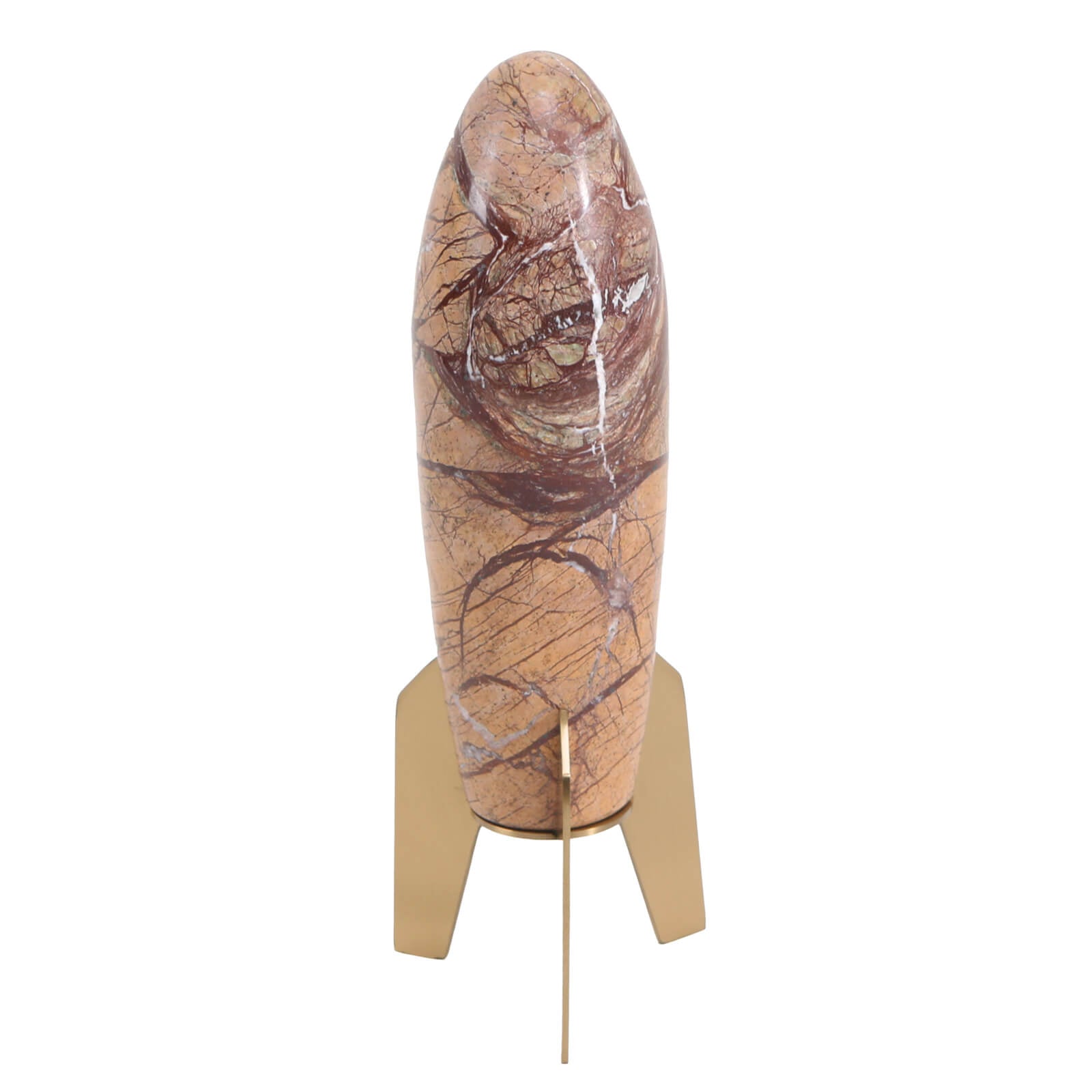 Rocket Sculpture in Brown Marble - Small by Keiichi