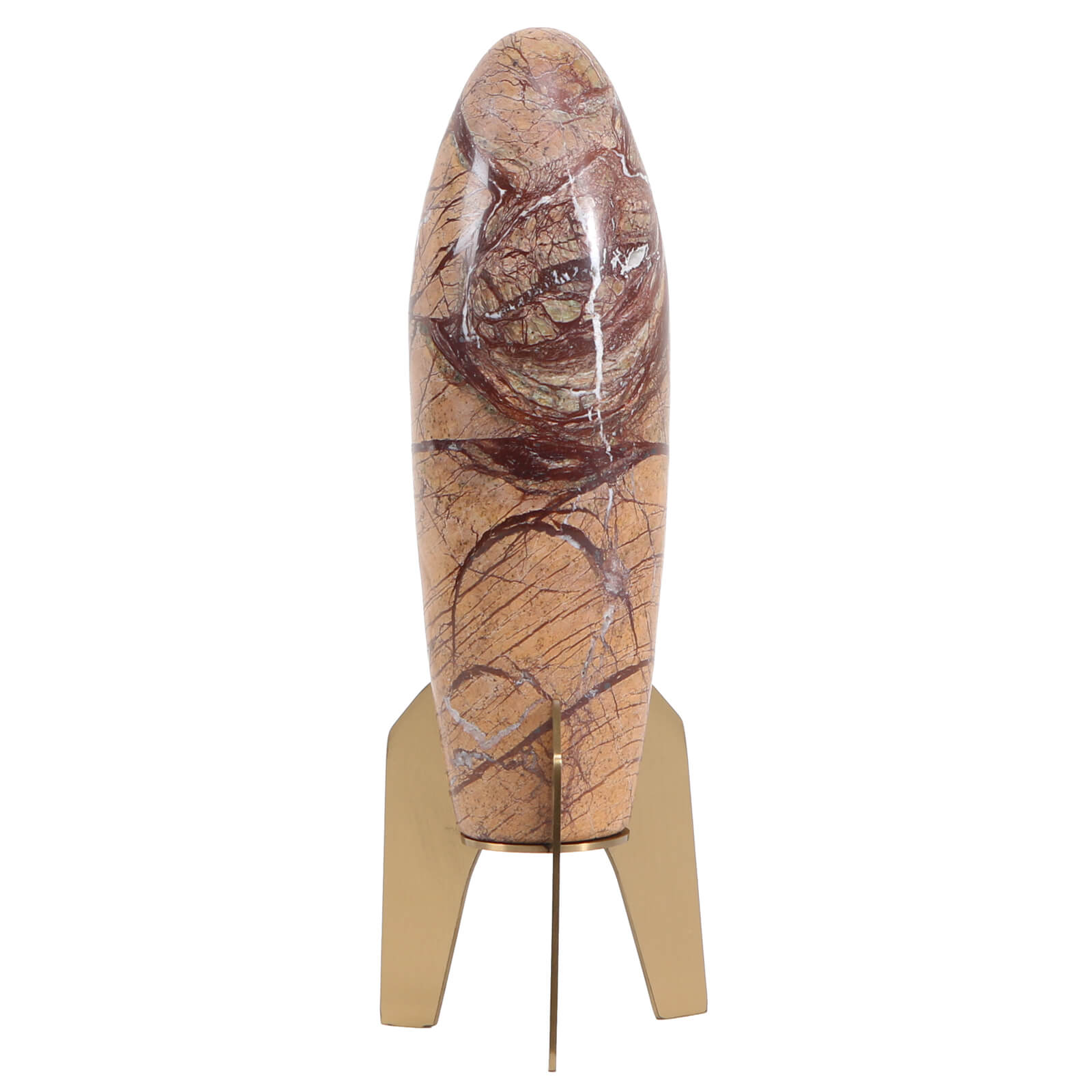 Rocket Sculpture in Brown Marble - Small by Keiichi