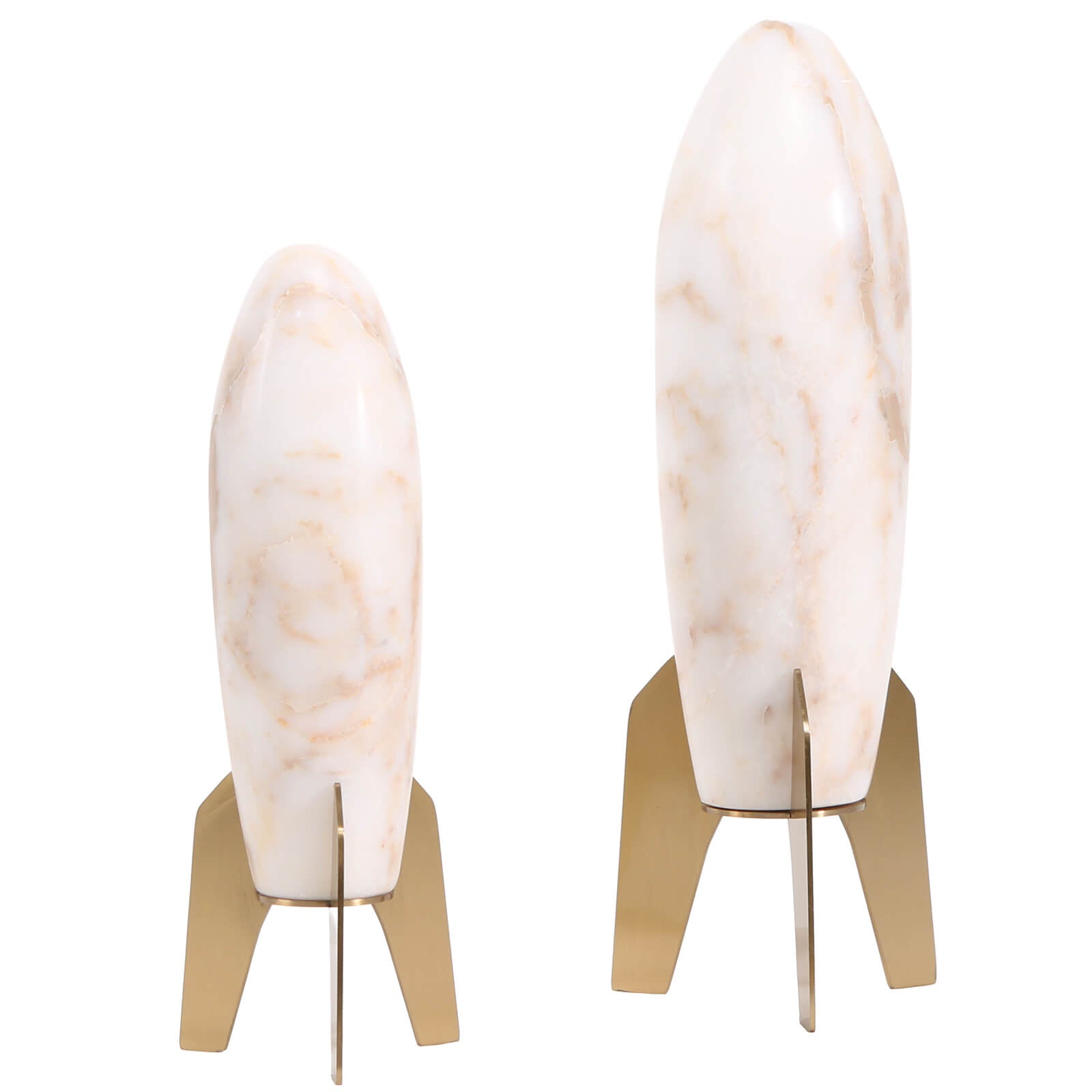 Rocket Sculpture in White Marble - Small by Keiichi