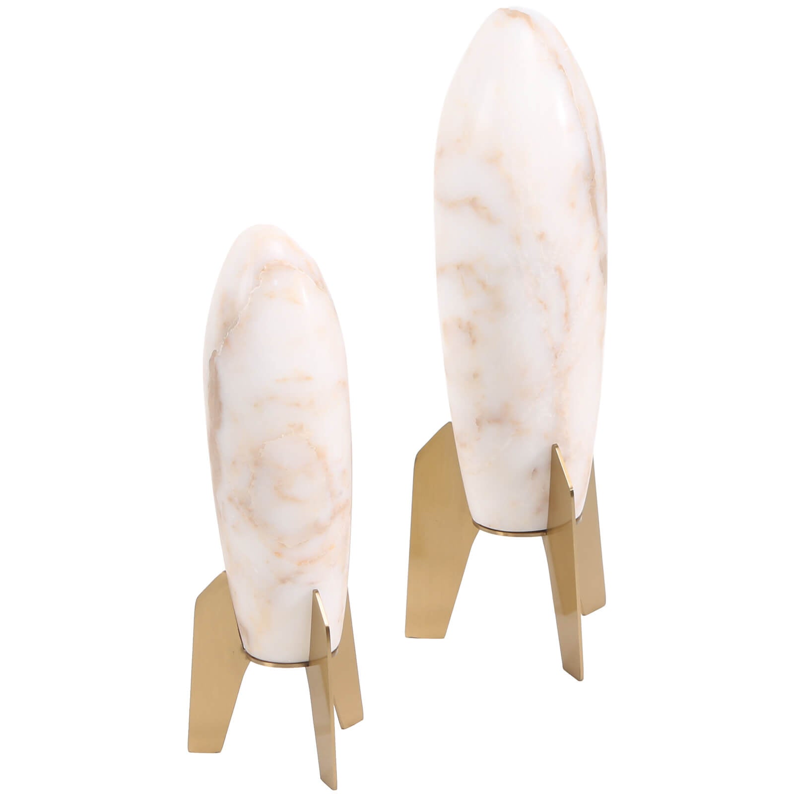Rocket Sculpture in White Marble - Small by Keiichi