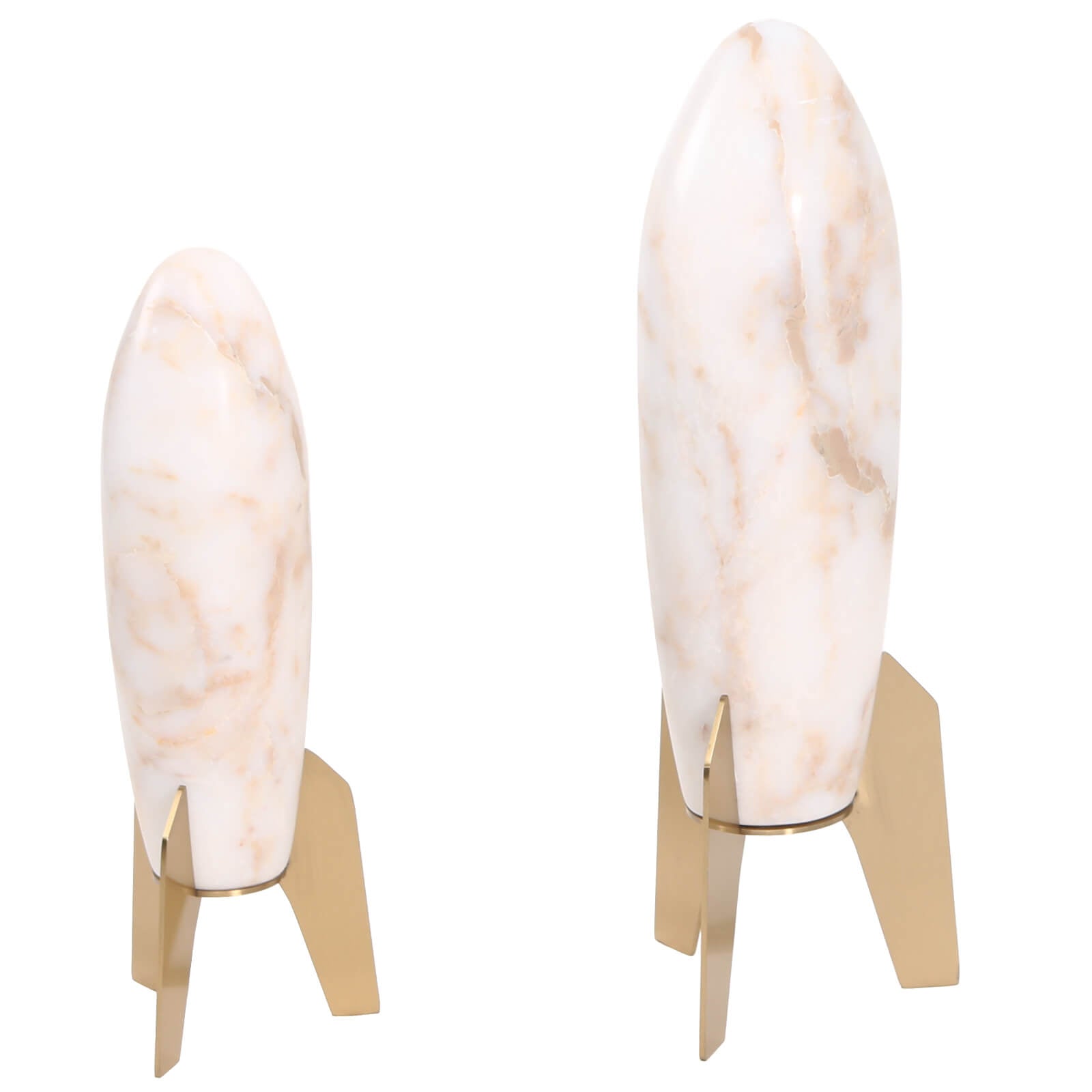 Rocket Sculpture in White Marble - Small by Keiichi