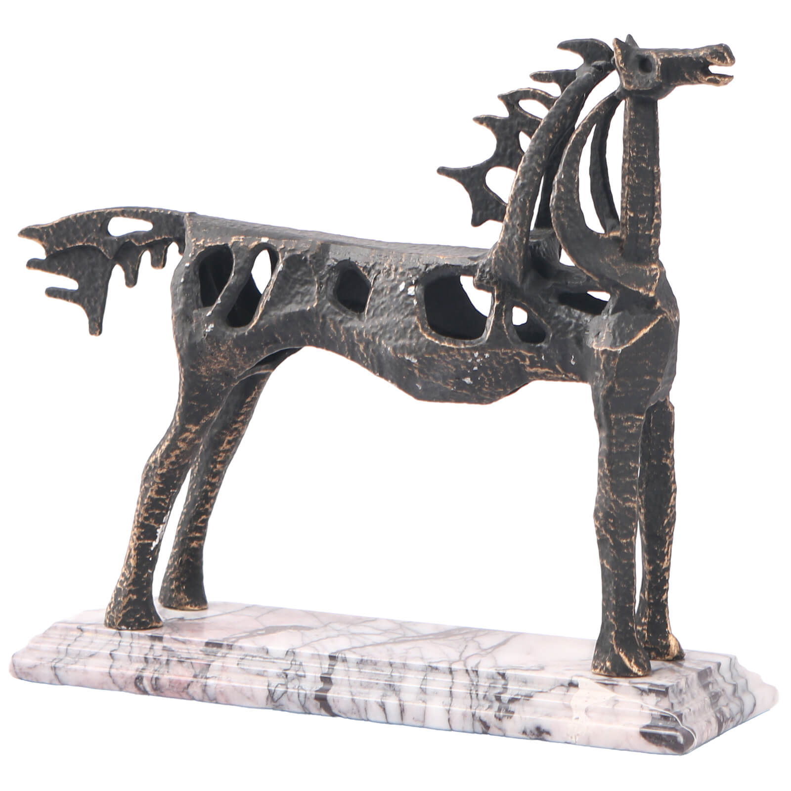 Horse Sculpture in Dark Bronze by Keiichi