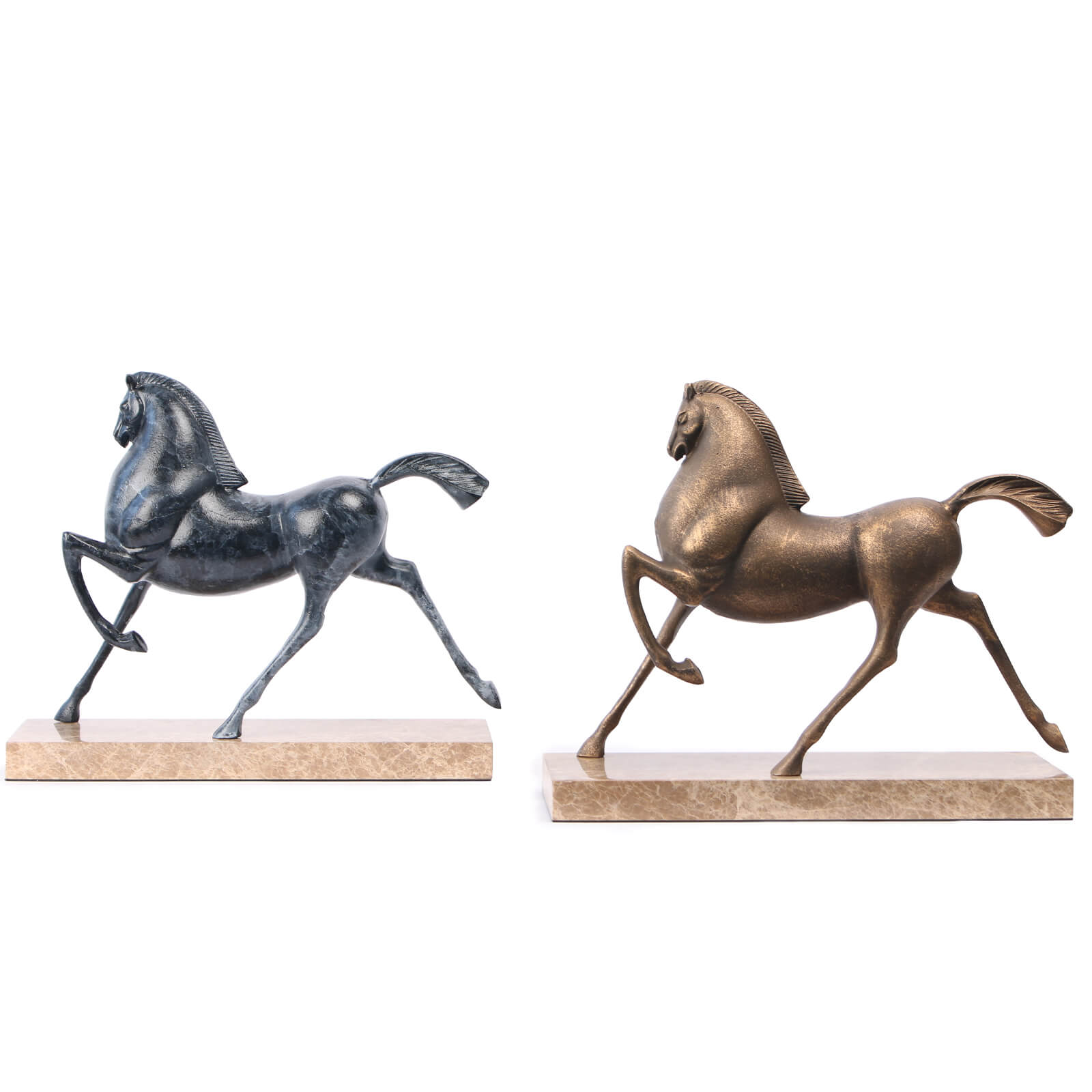 Flying Horse Sculpture in Dark Nickel by Keiichi