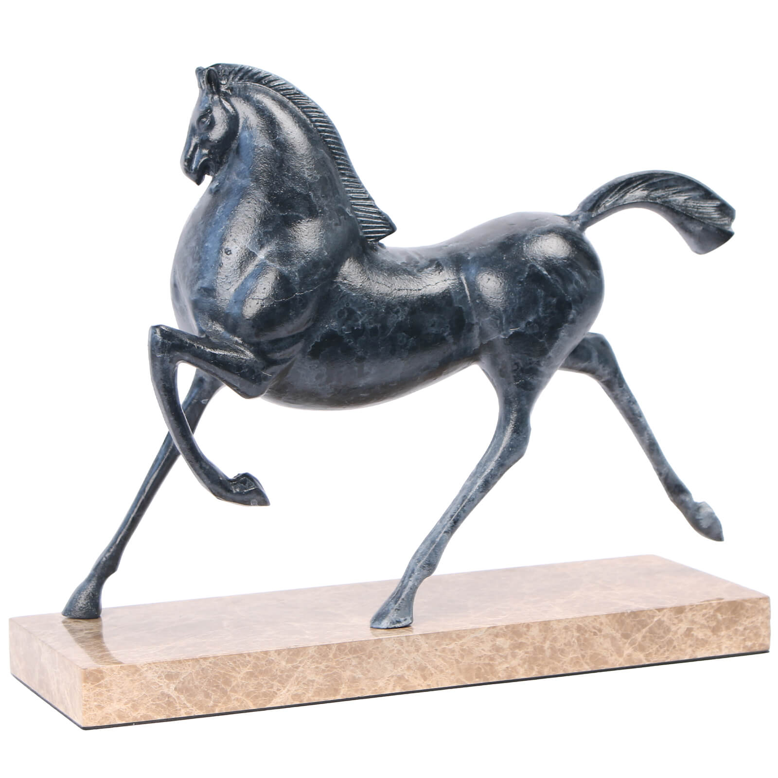 Flying Horse Sculpture in Dark Nickel by Keiichi