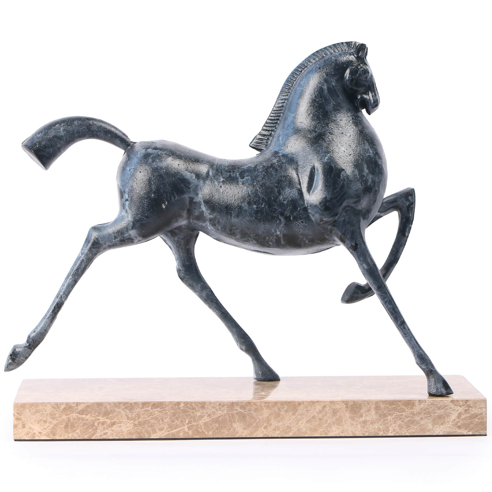 Flying Horse Sculpture in Dark Nickel by Keiichi