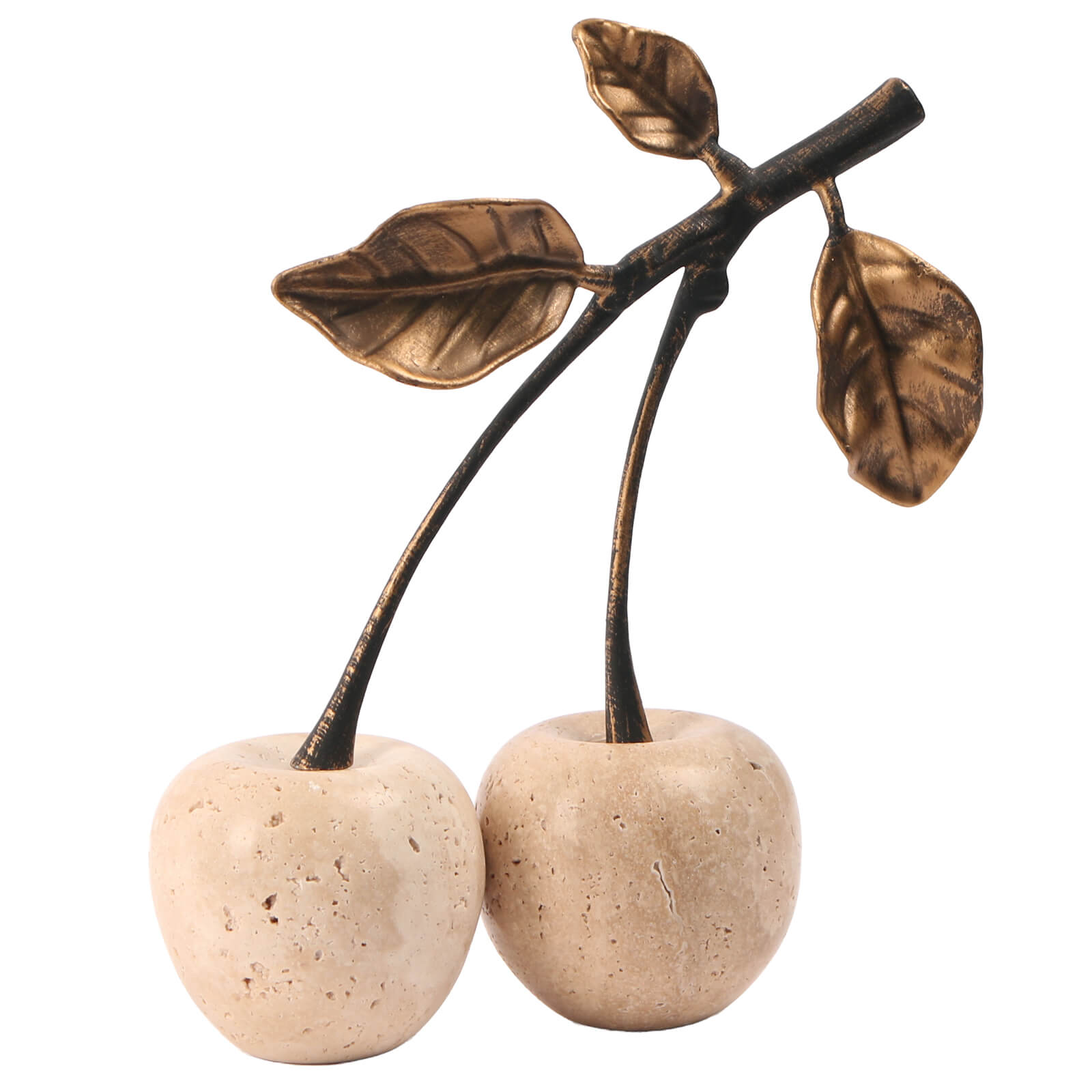 Cherry Ornament in Travertine by Keiichi