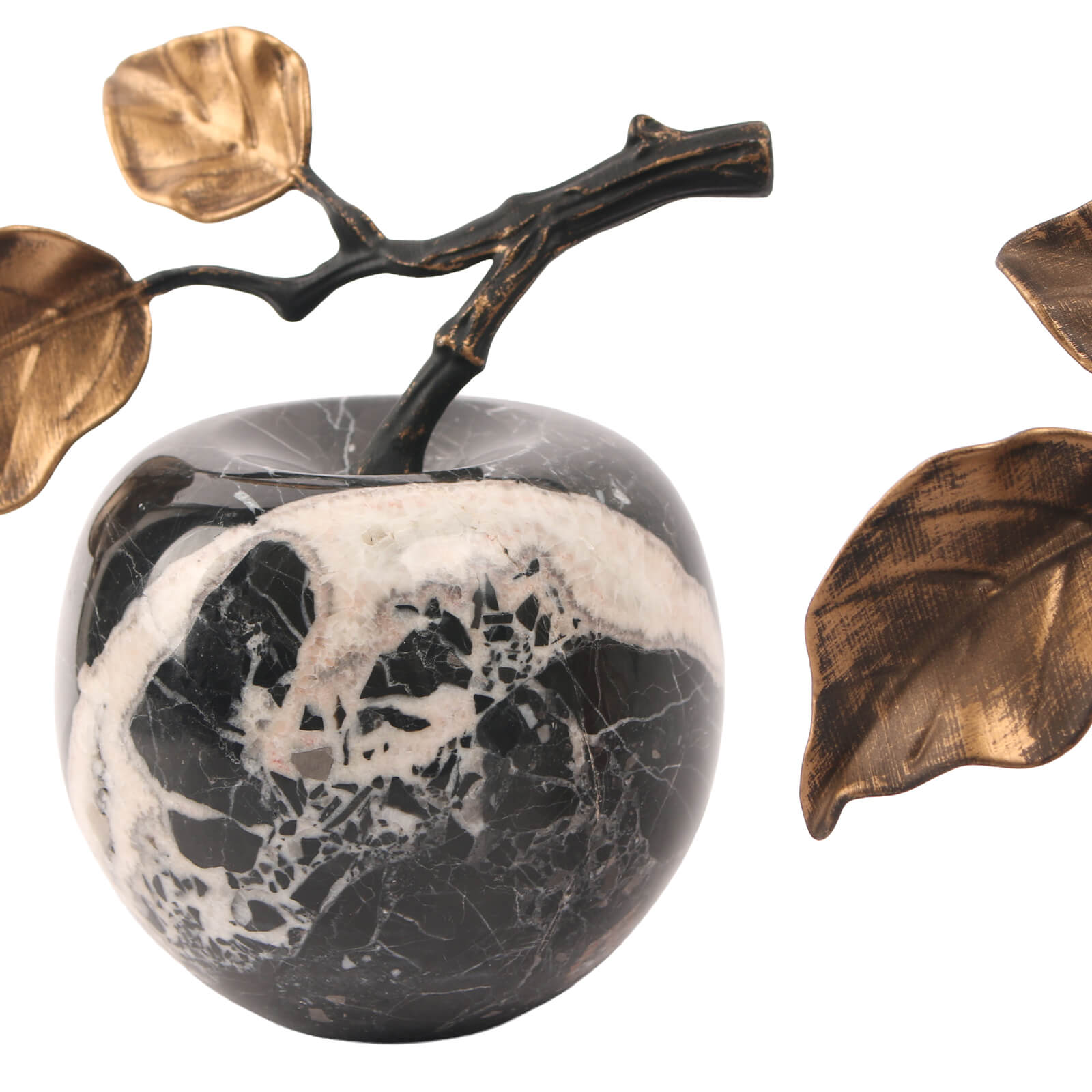 Apple Ornament in Bulgari Black Marble by Keiichi