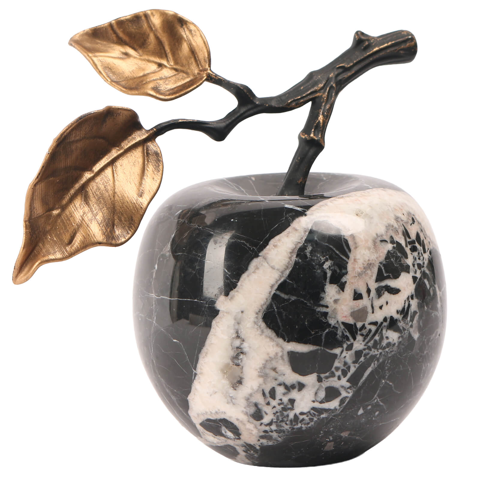 Apple Ornament in Bulgari Black Marble by Keiichi