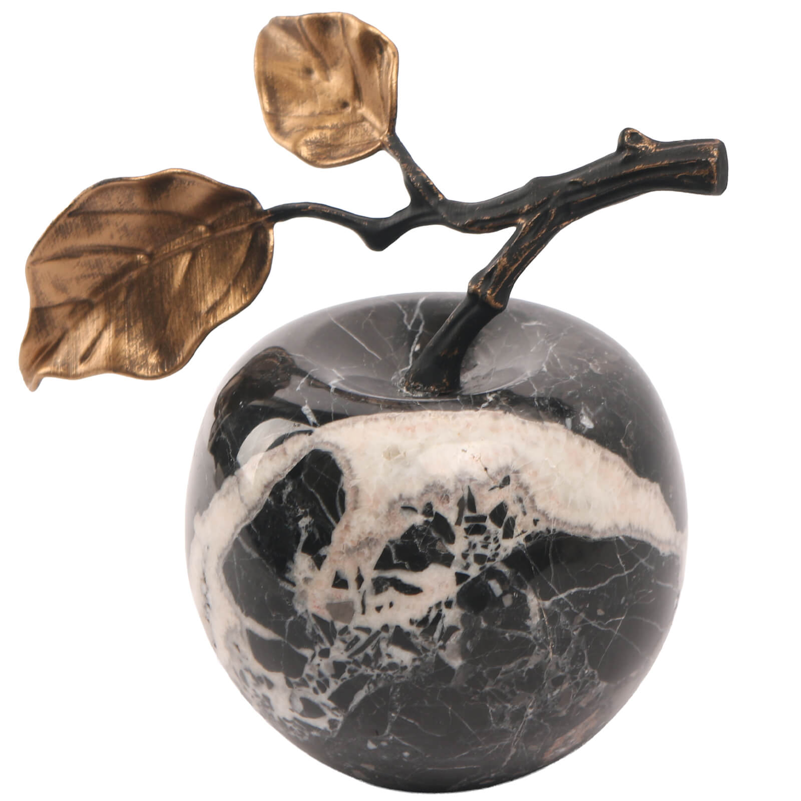Apple Ornament in Bulgari Black Marble by Keiichi