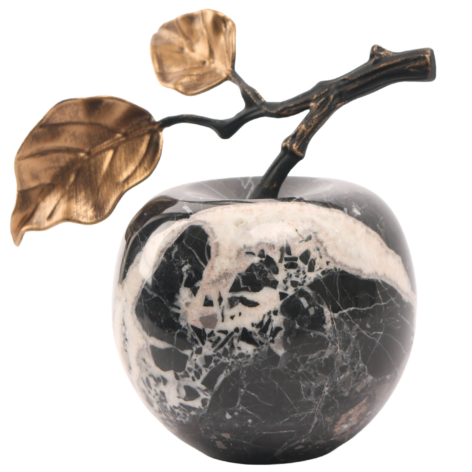 Apple Ornament in Bulgari Black Marble by Keiichi