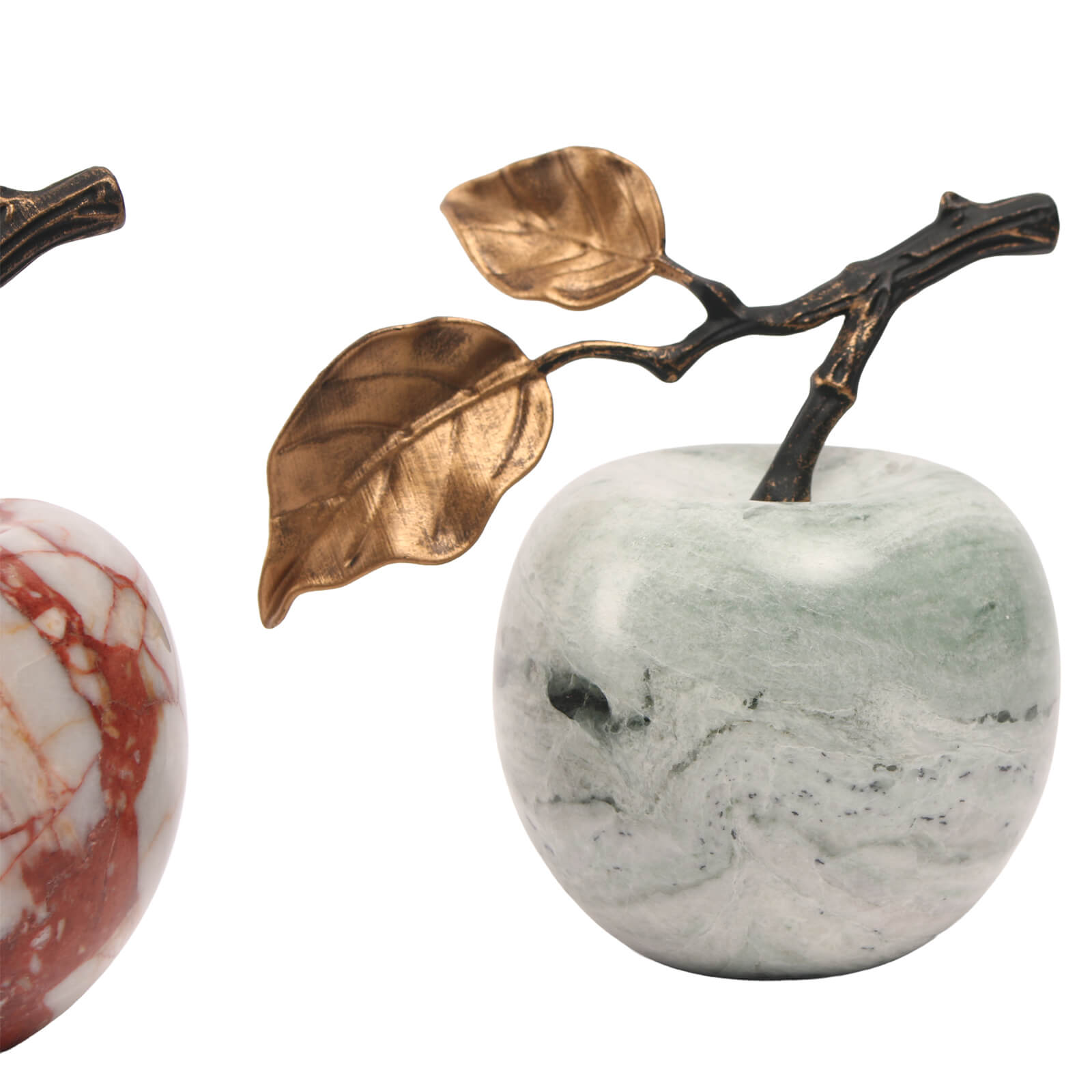 Apple Ornament in Green Marble by Keiichi