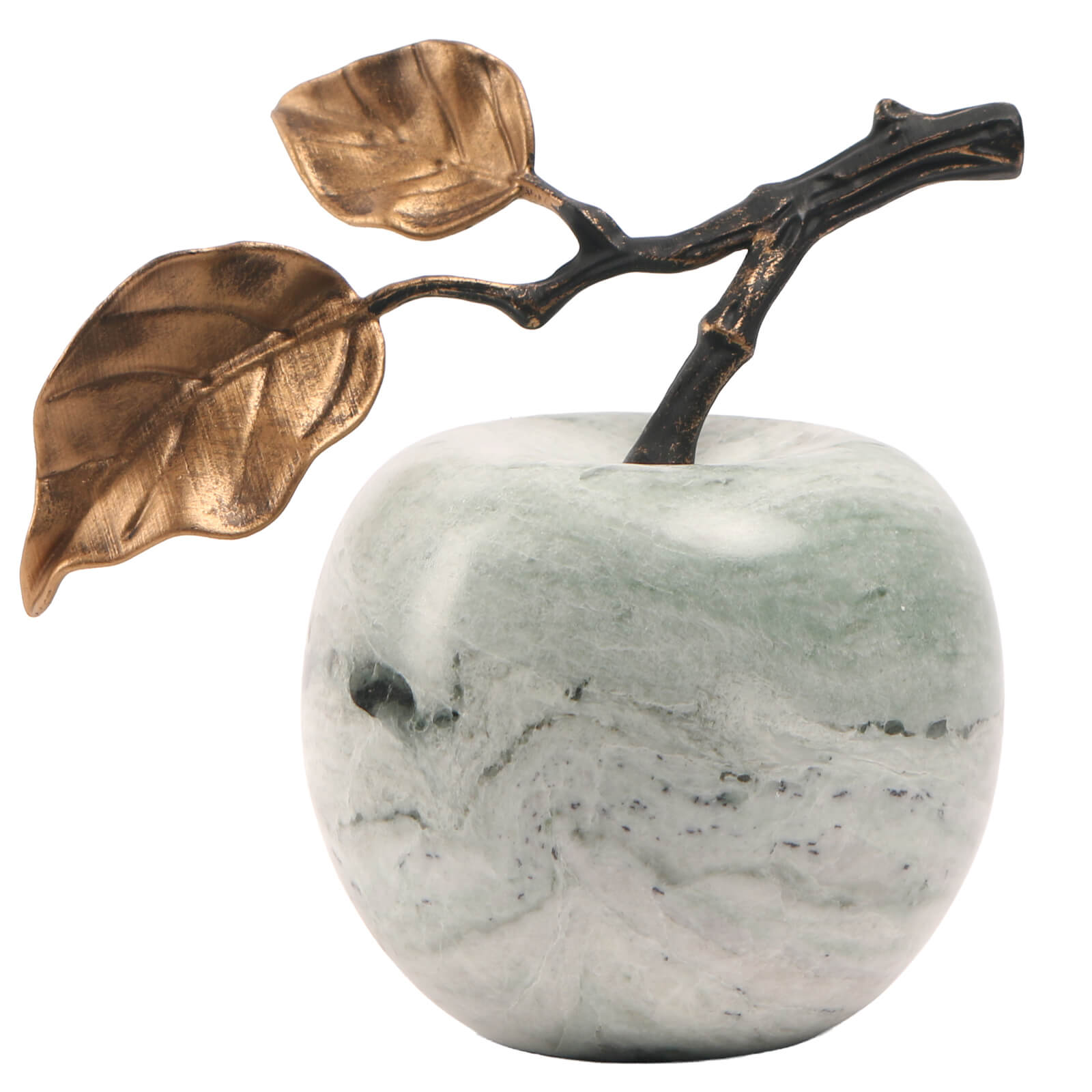 Apple Ornament in Green Marble by Keiichi