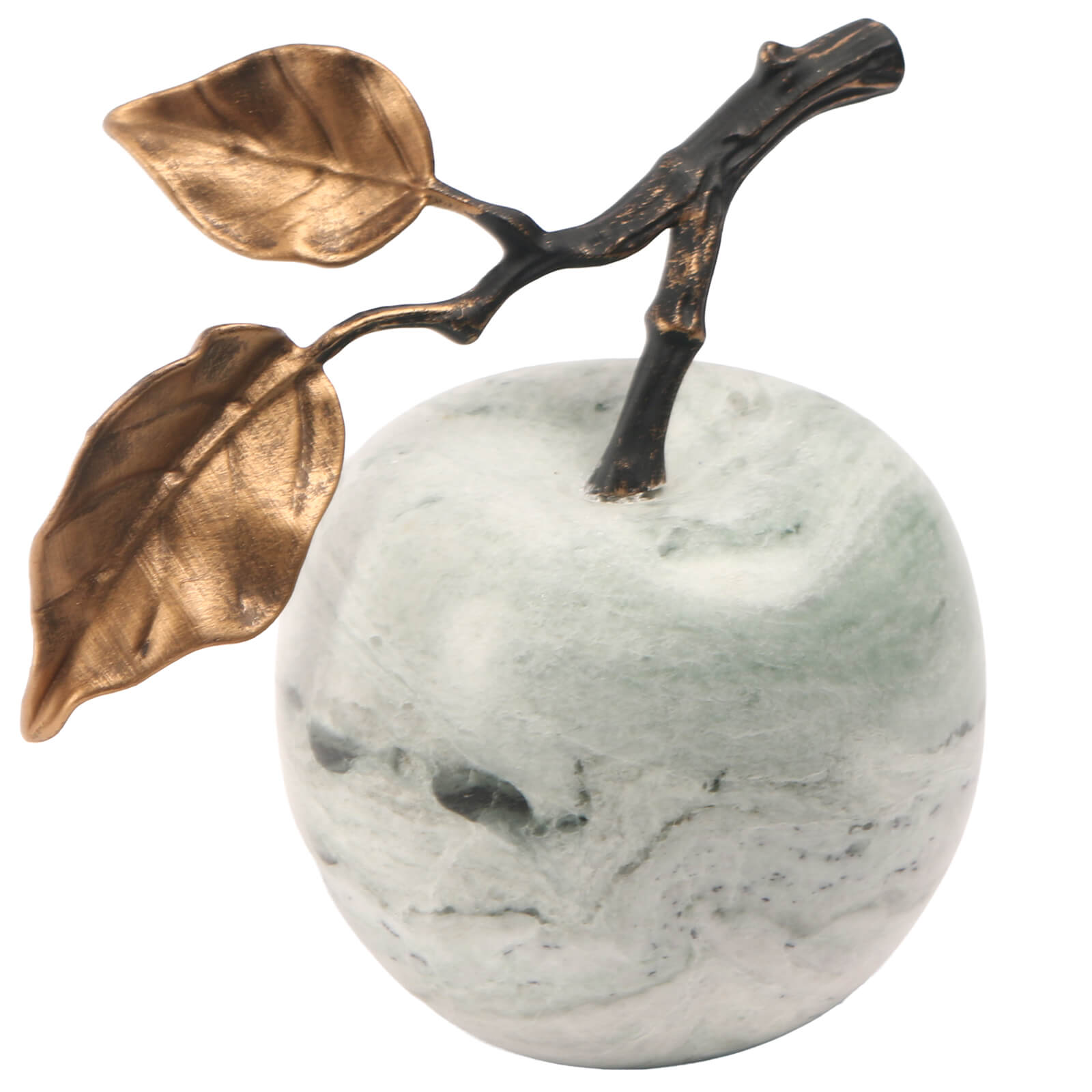 Apple Ornament in Green Marble by Keiichi