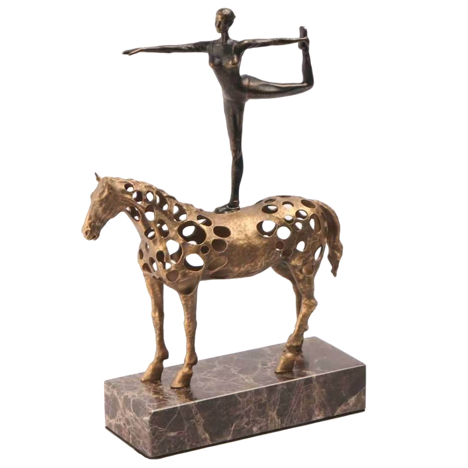 Dancing Balance Sculpture in Gold by Keiichi