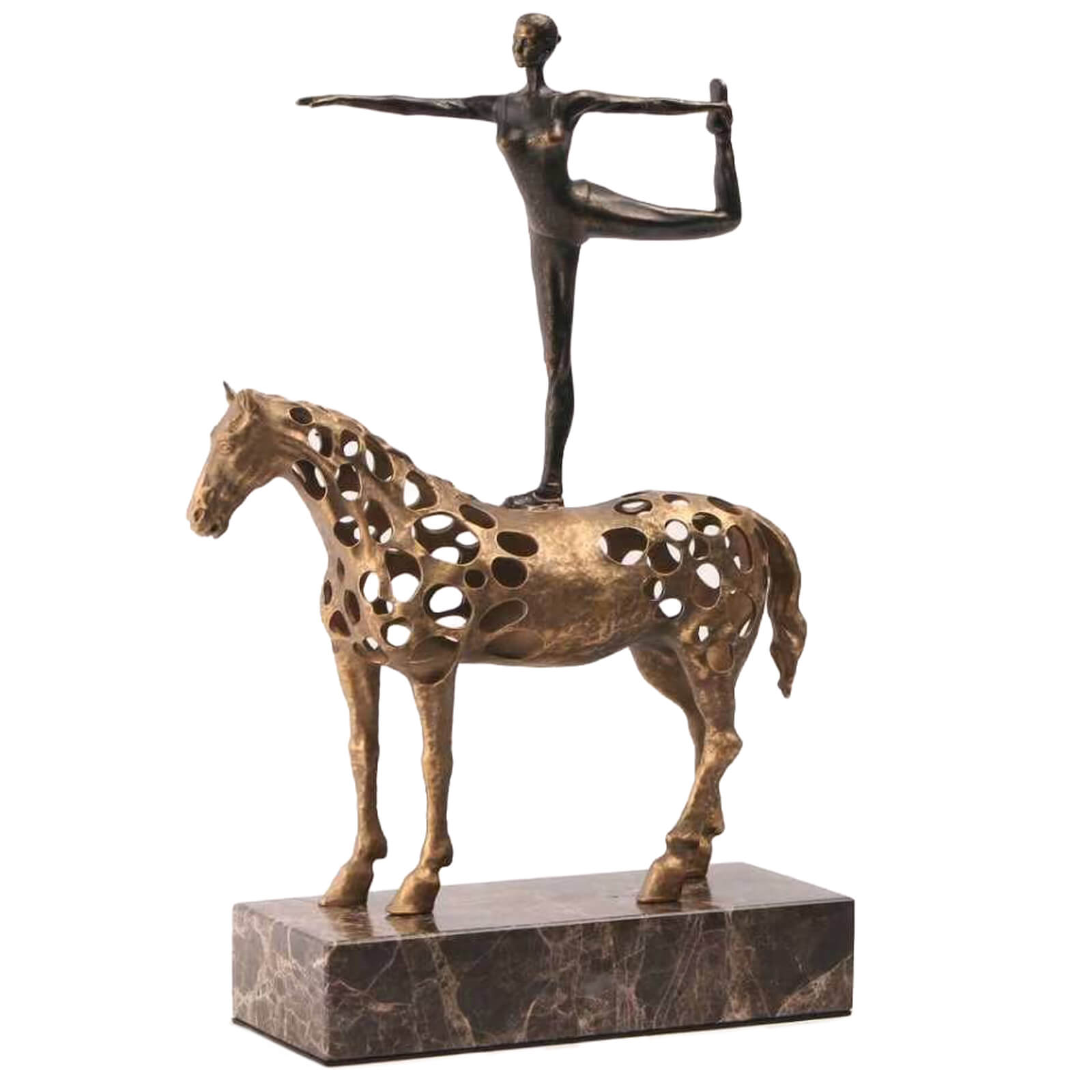 Dancing Balance Sculpture in Gold by Keiichi
