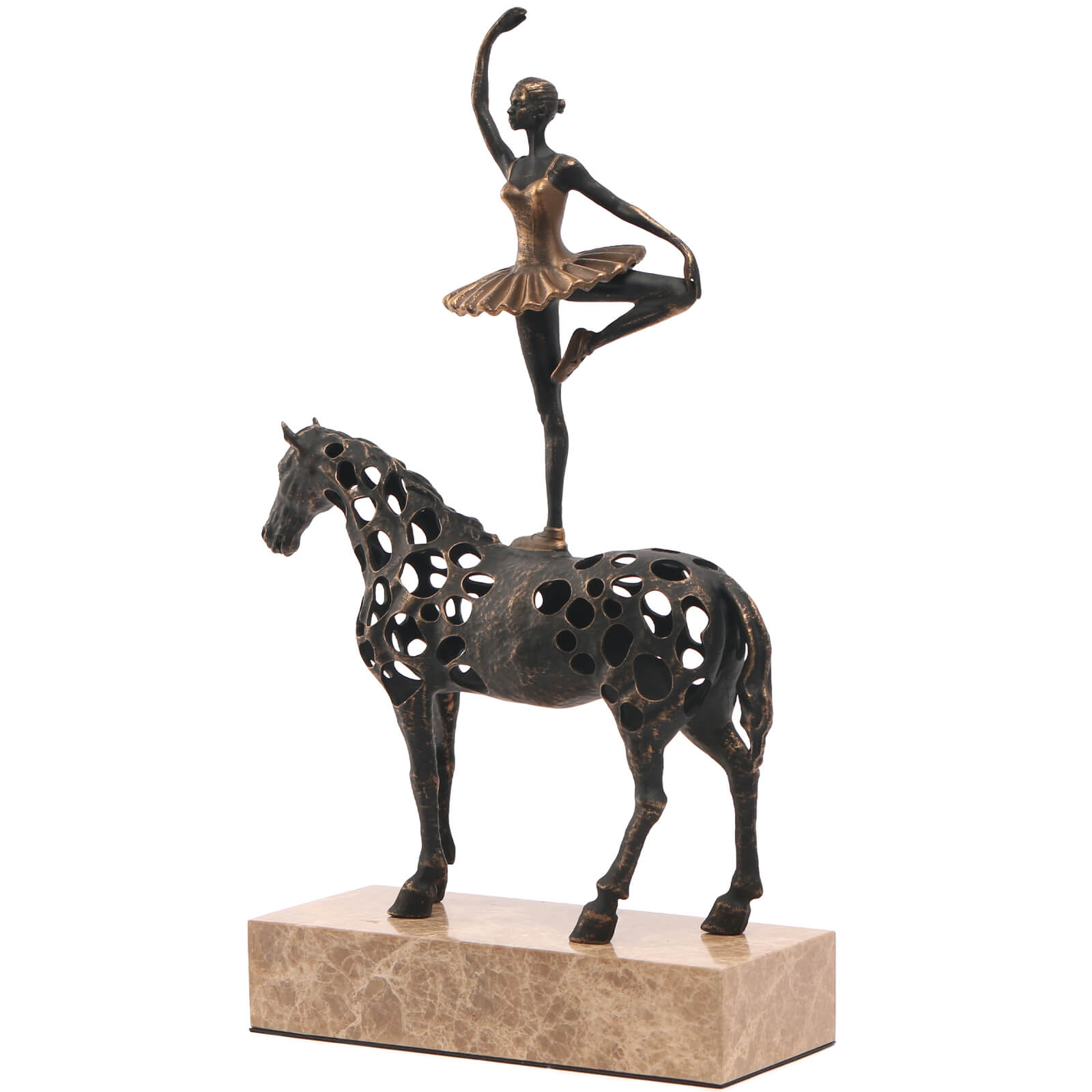 Dancing Balance Sculpture in Dark Bronze by Keiichi