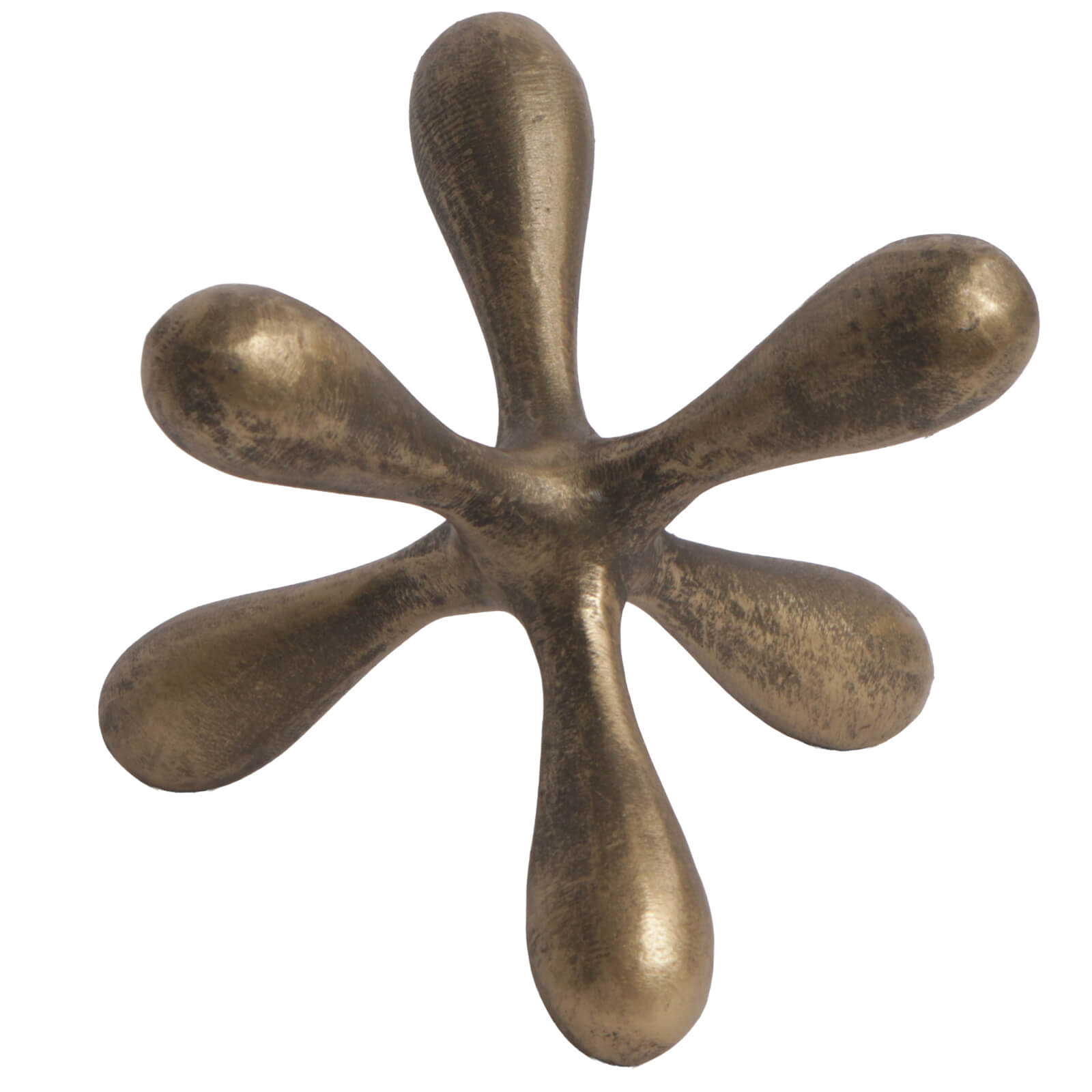 Organic Geometry Sculpture in Aged Golden Bronze by Keiichi