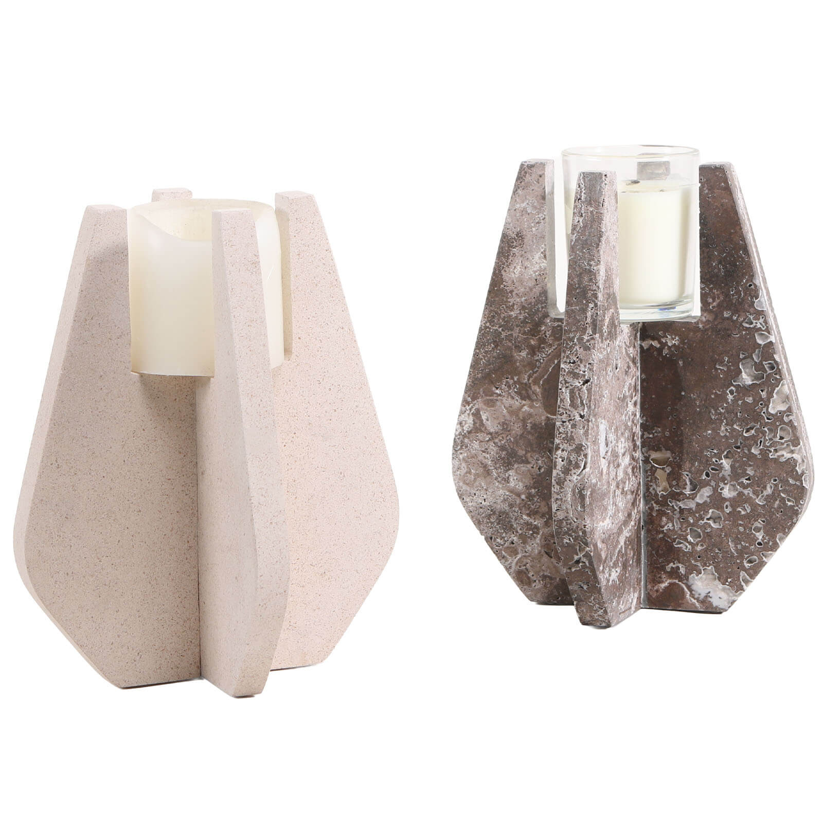 Candle Holder in Dark Grey Marble by Keiichi