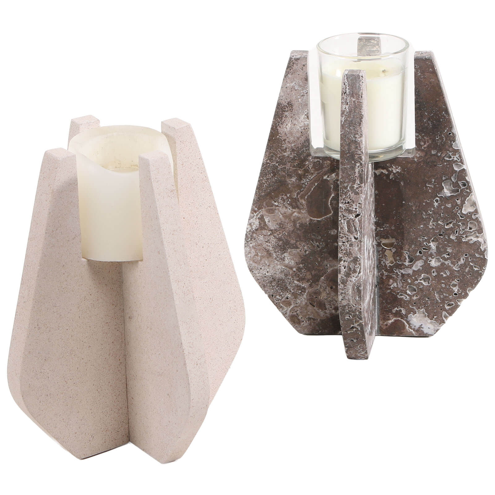 Candle Holder in Dark Grey Marble by Keiichi