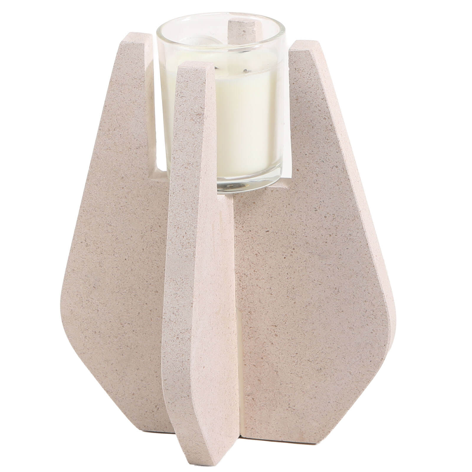 Candle Holder in Beige Marble by Keiichi