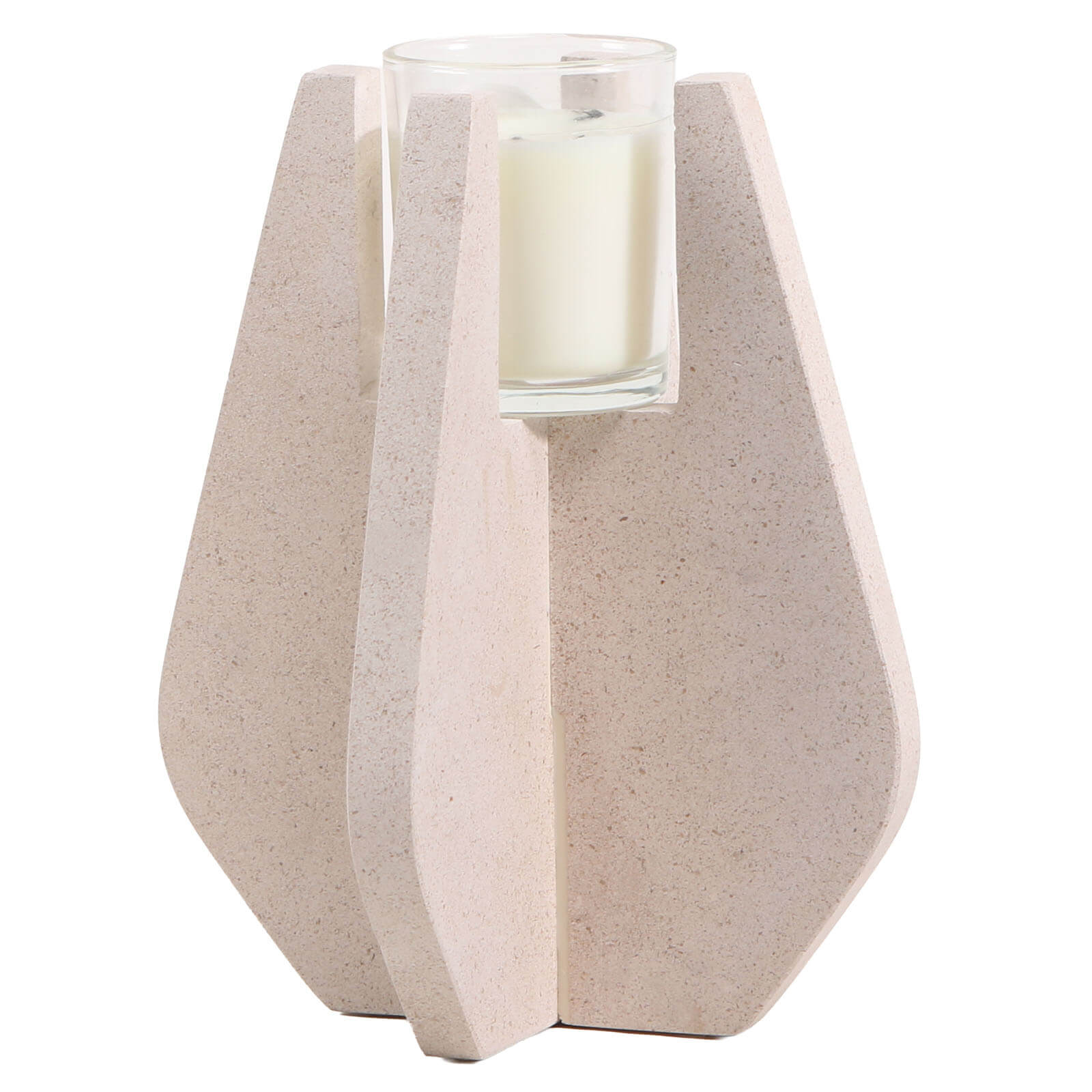 Candle Holder in Beige Marble by Keiichi