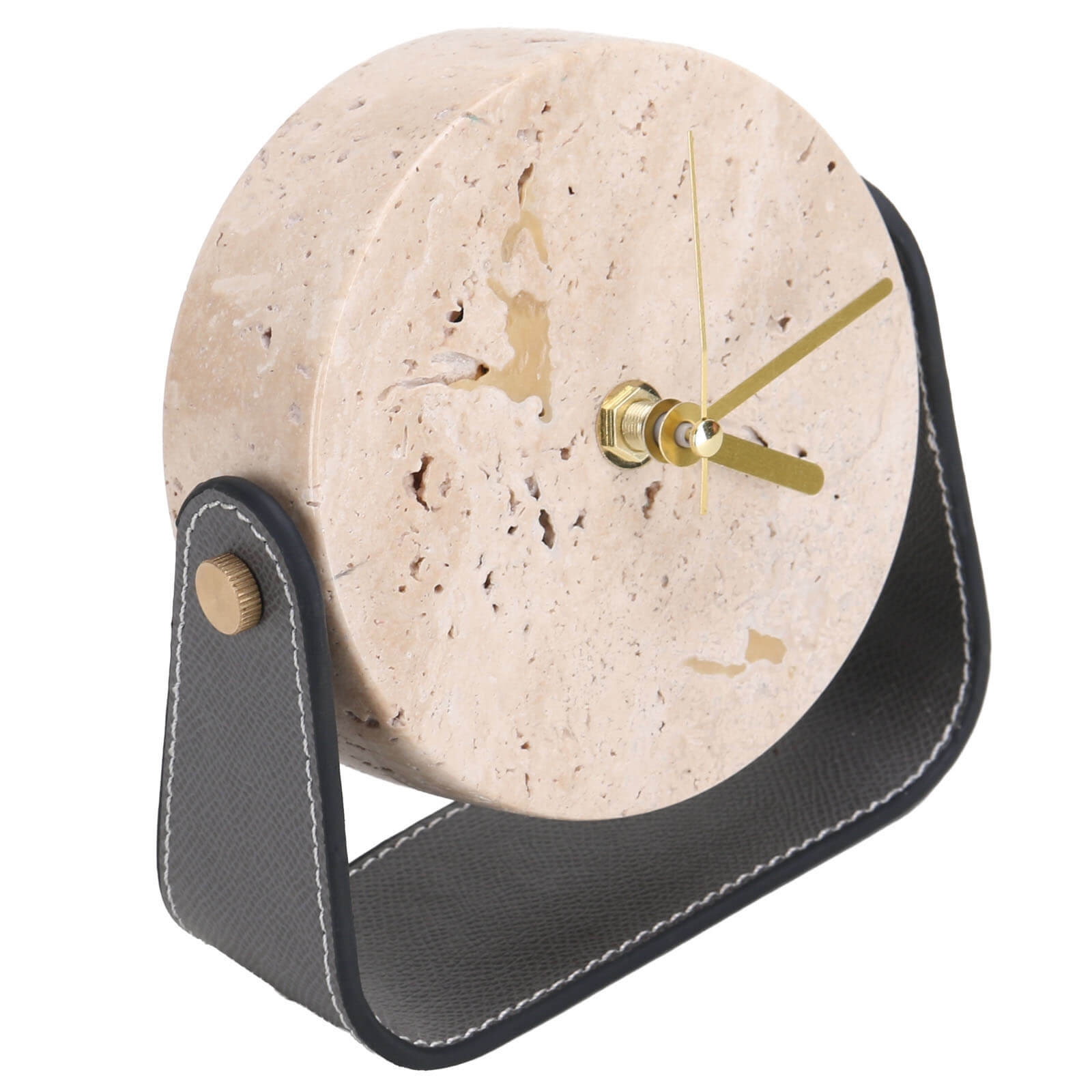 Desktop Clock in Beige Stone by Keiichi