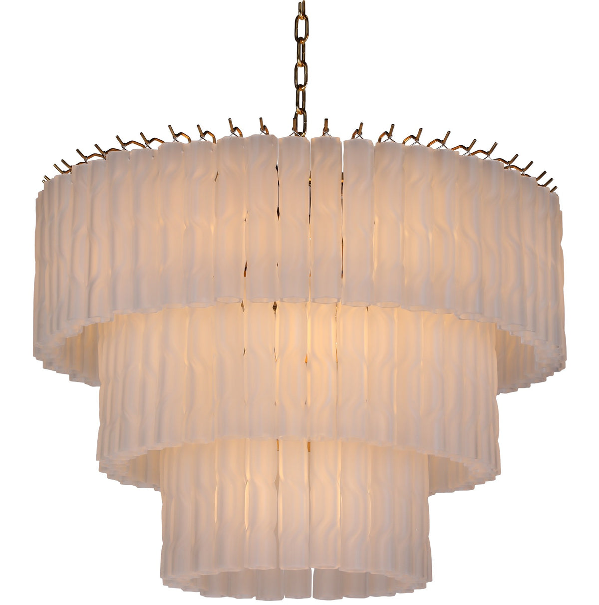 Twisted Frost Glass Chandelier - Large Keiichi