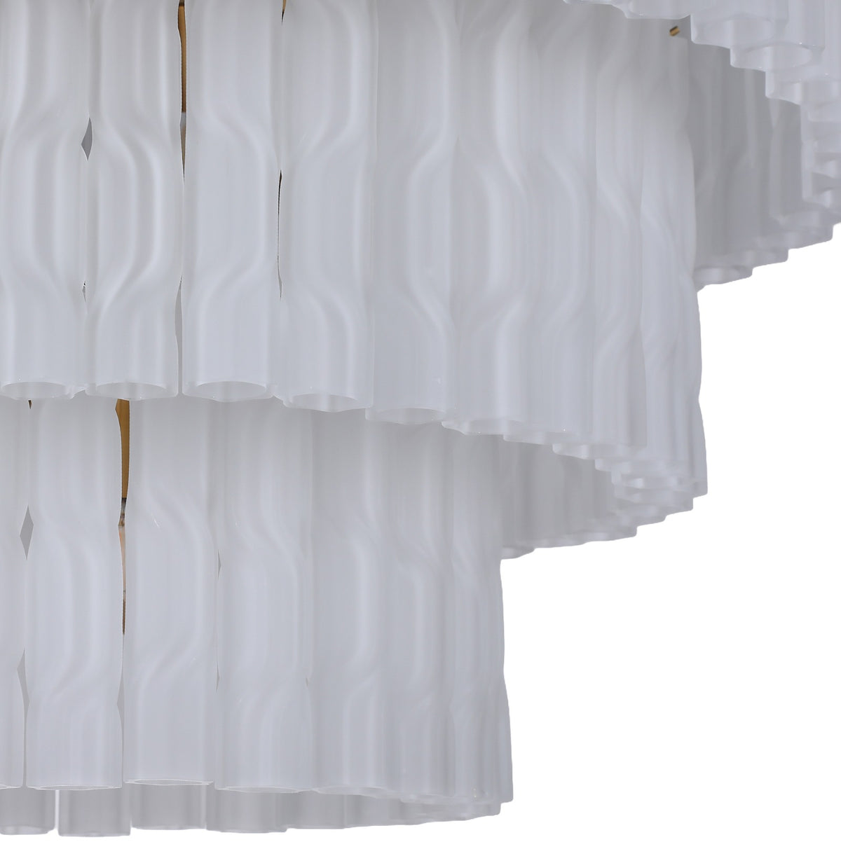 Twisted Frost Glass Chandelier - Large Keiichi