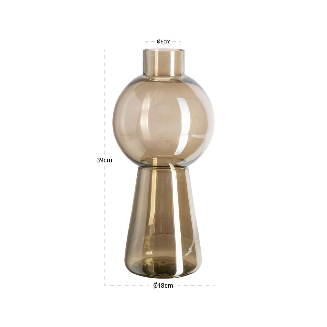 Sera Large Glass Vase - Smoke by Richmond Interiors