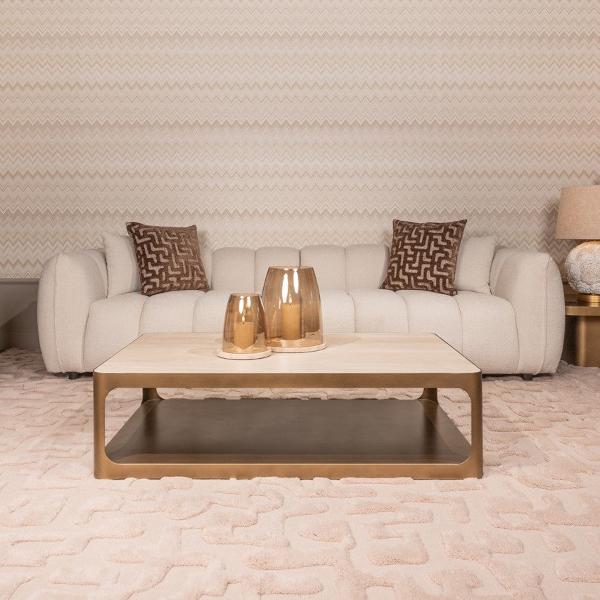 Claridge Beige Ceramic Rectangle Coffee Table by Richmond Interiors