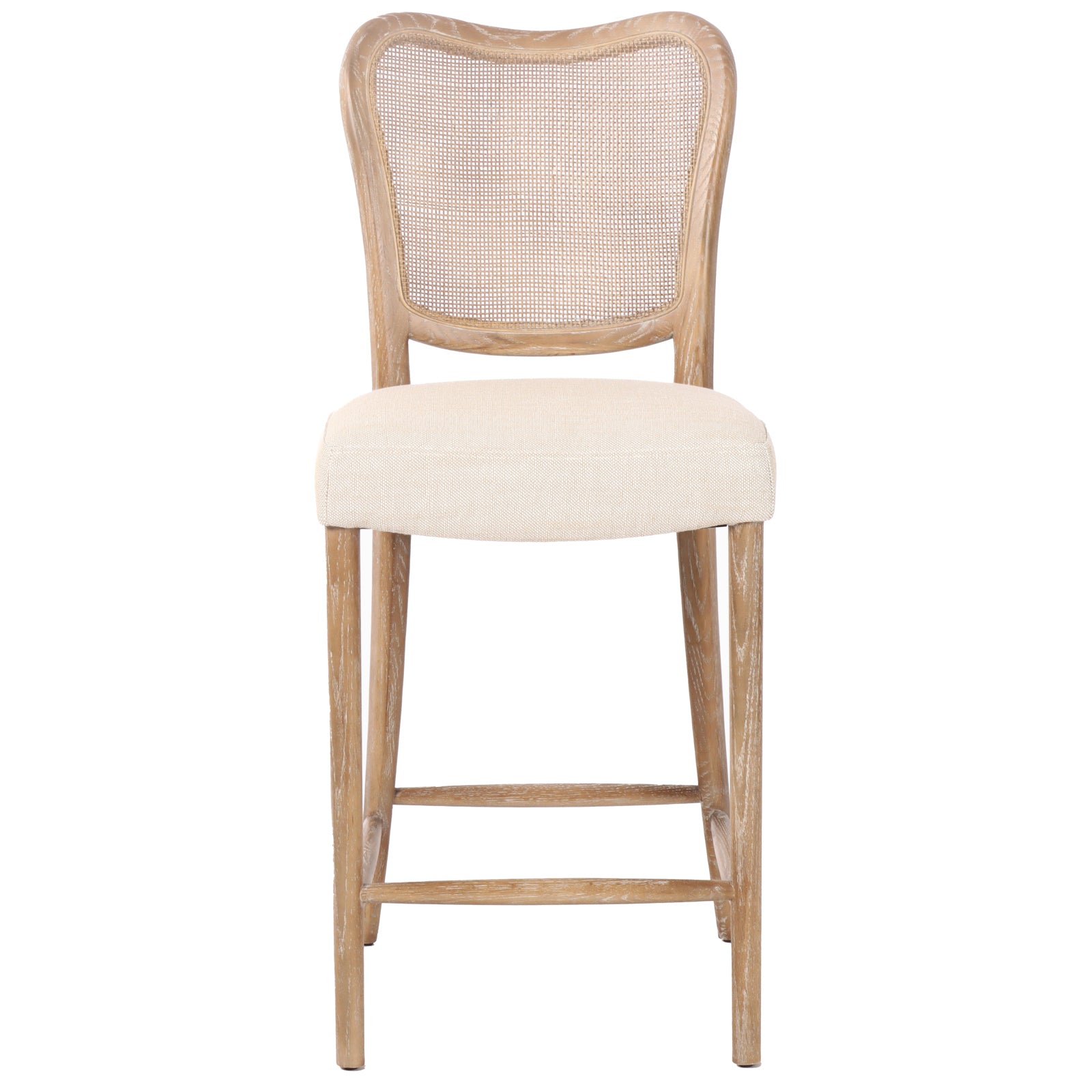 Chadlington Rattan and Natural Linen Counter Stool by Keiichi