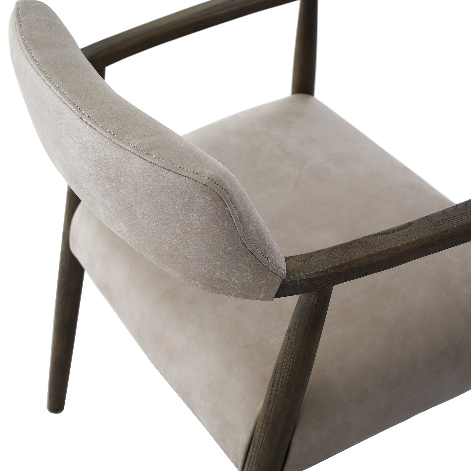 Stonehouse Dining Chair in Taupe Italian Leather by Keiichi
