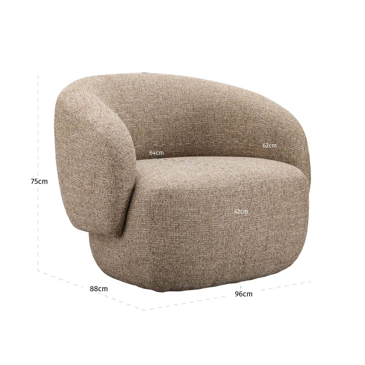Milano Sand Tweed Lounge Chair by Richmond Interiors