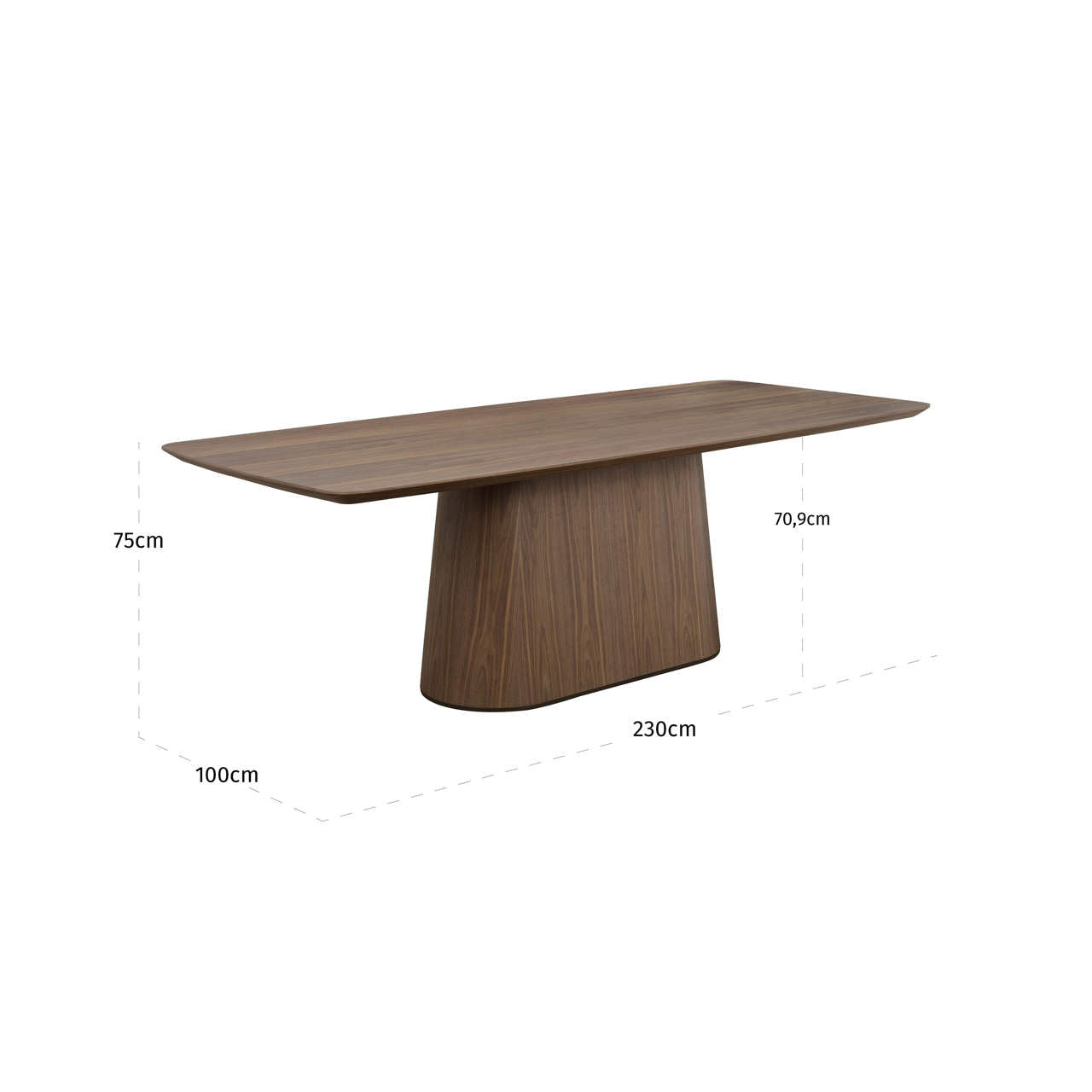 Windsor Brown Walnut Wood Dining Table - 230cm by Richmond Interiors