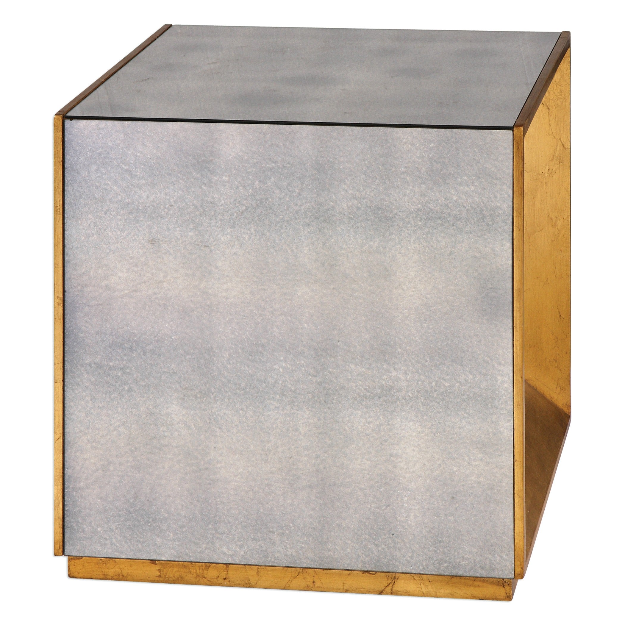 Flair Gold Cube Table by Uttermost