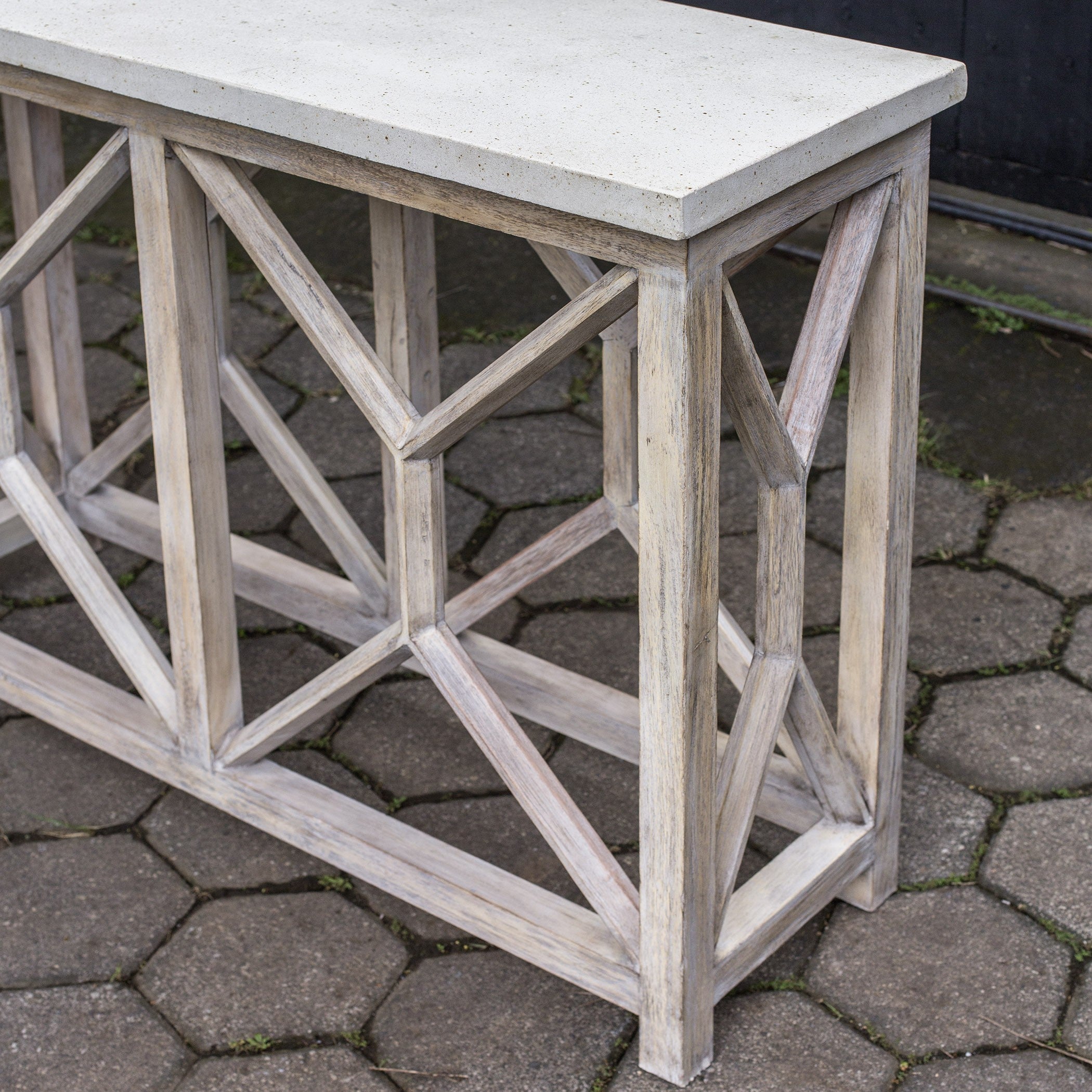 Catali Ivory Stone Console Table by Uttermost