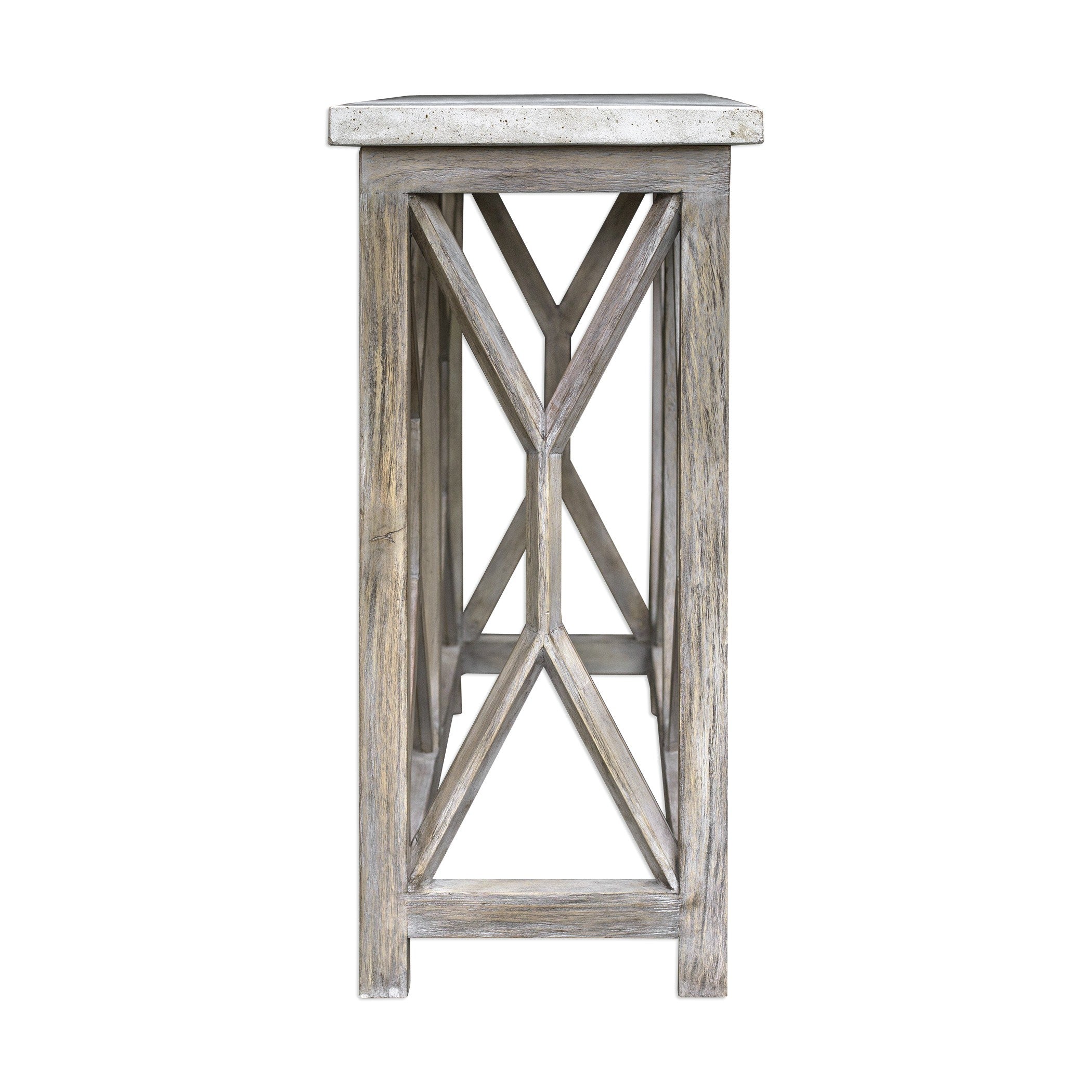 Catali Ivory Stone Console Table by Uttermost