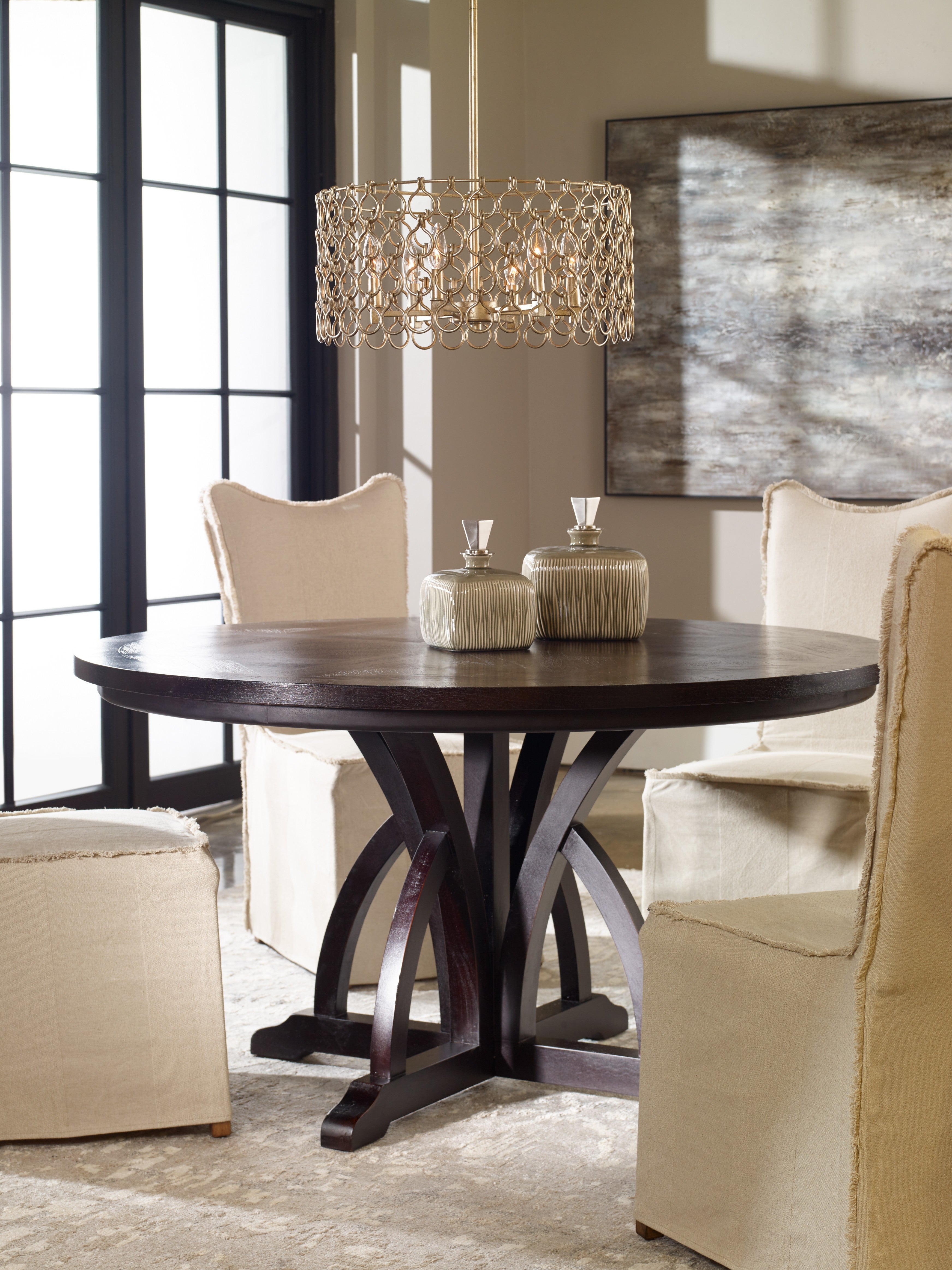 Maiva Round Black Dining Table by Uttermost