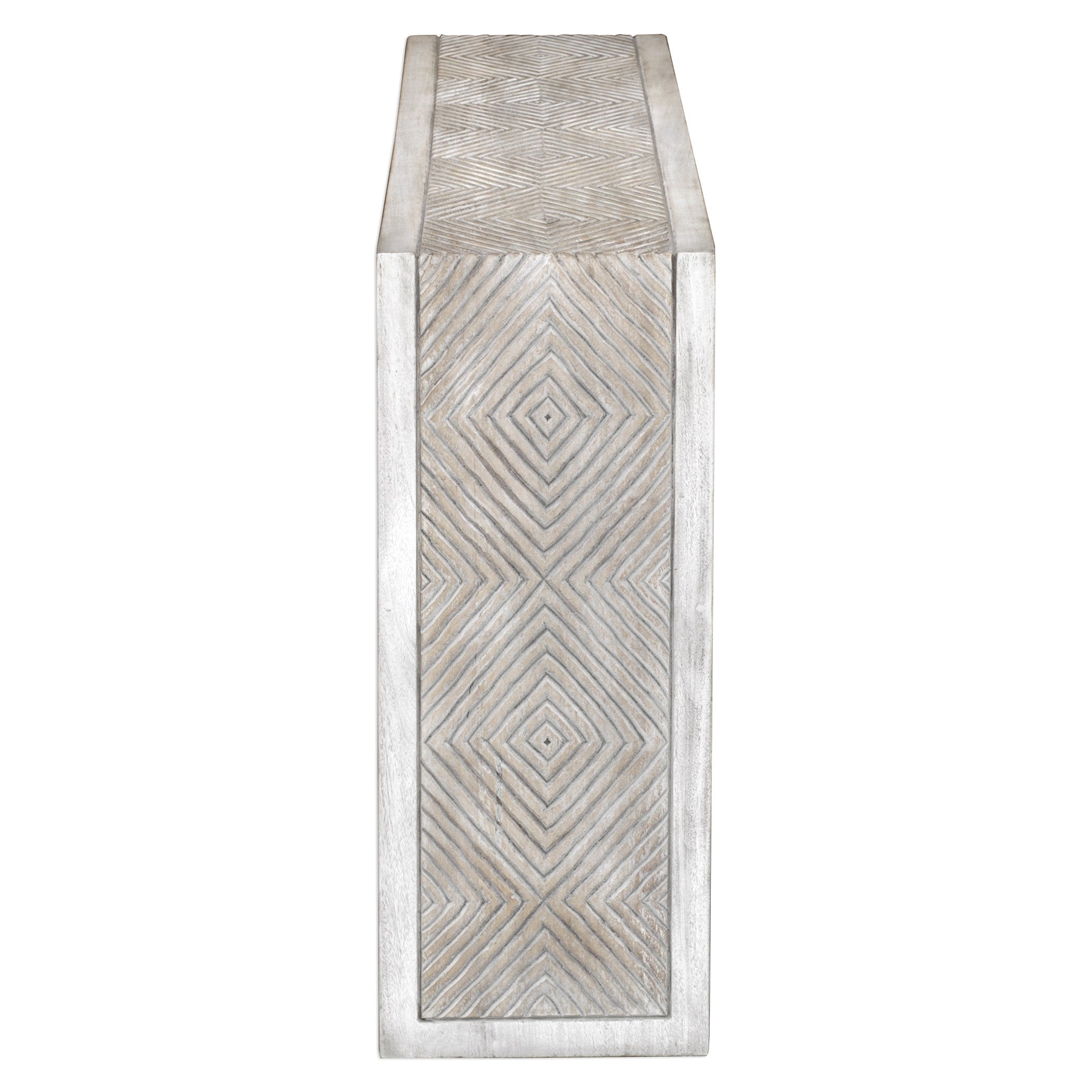 Genara Bone White Carved Console Table by Uttermost