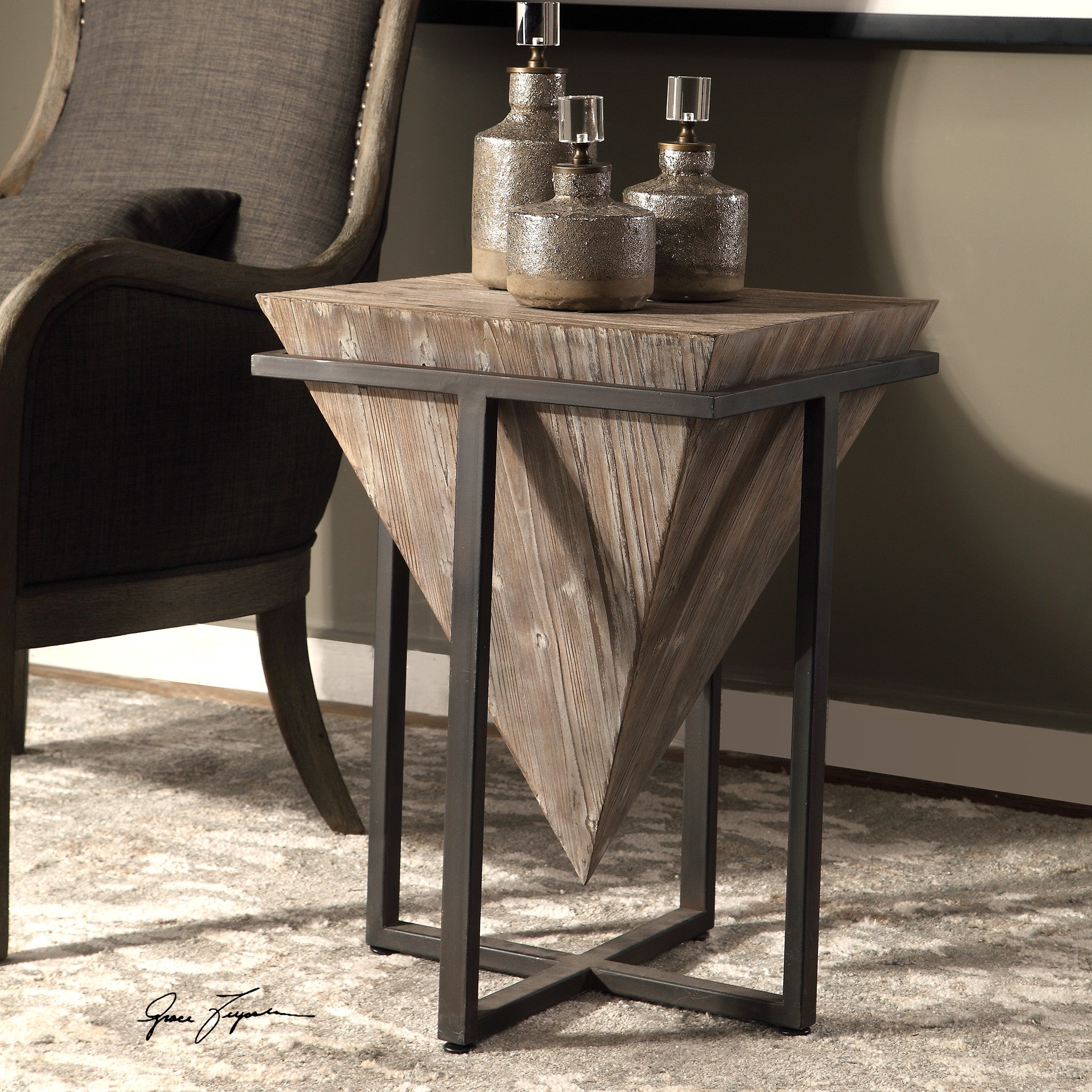 Bertrand Wood Accent Table by Uttermost