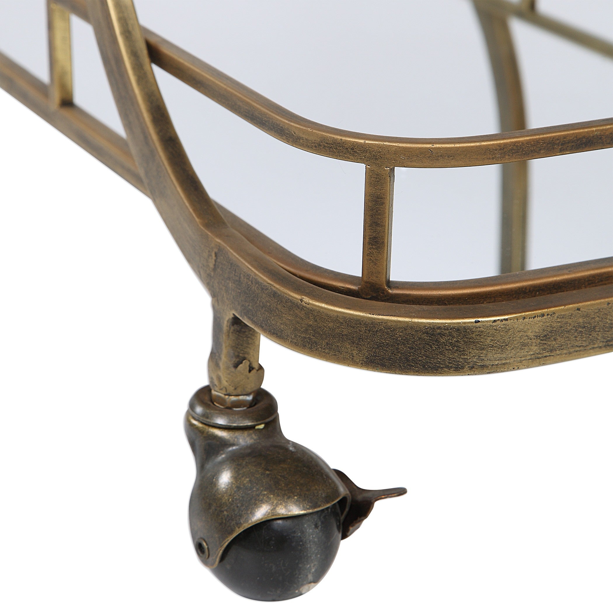 Stassi Gold Serving Cart in Gold by Uttermost