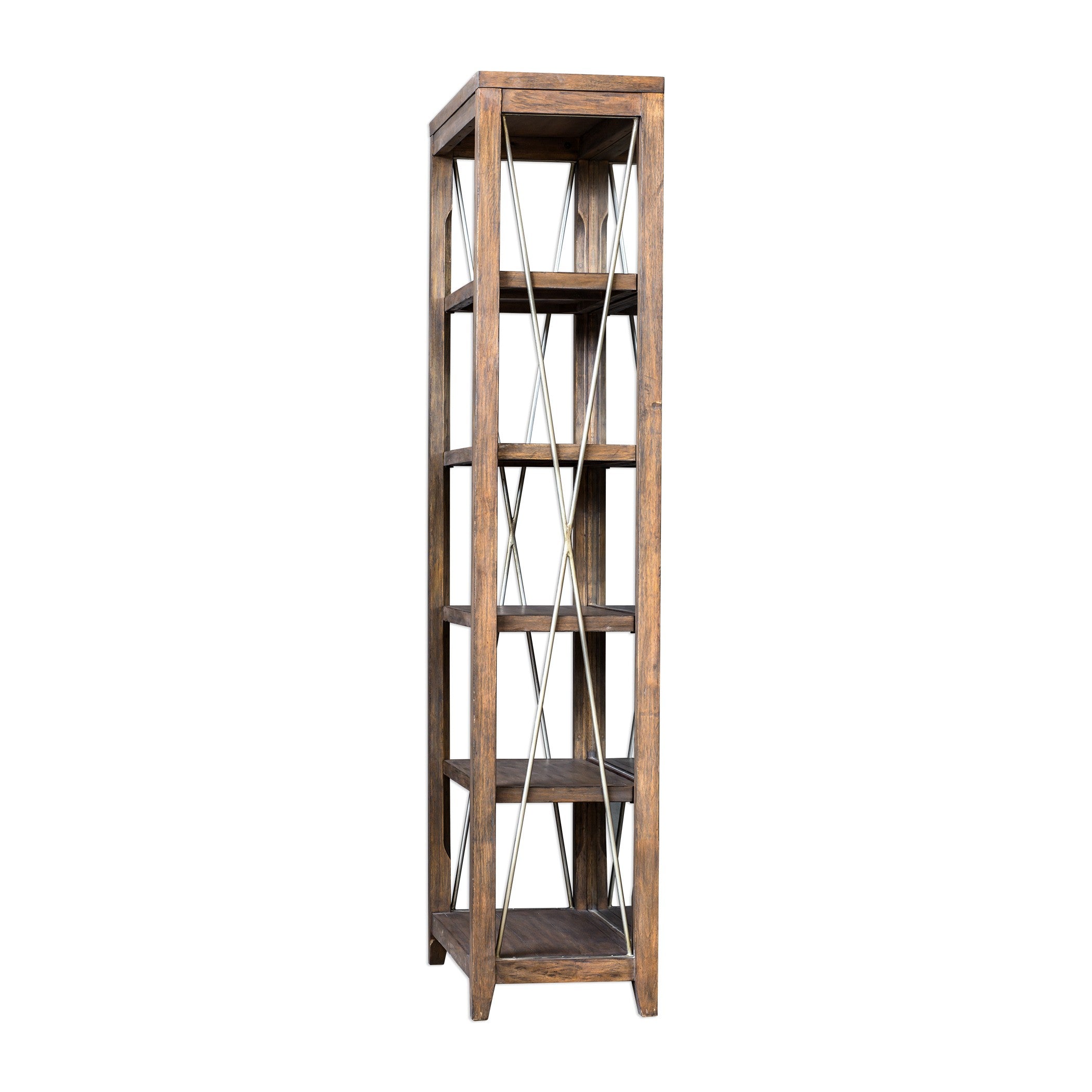 Delancey Weathered Oak Etagere by Uttermost