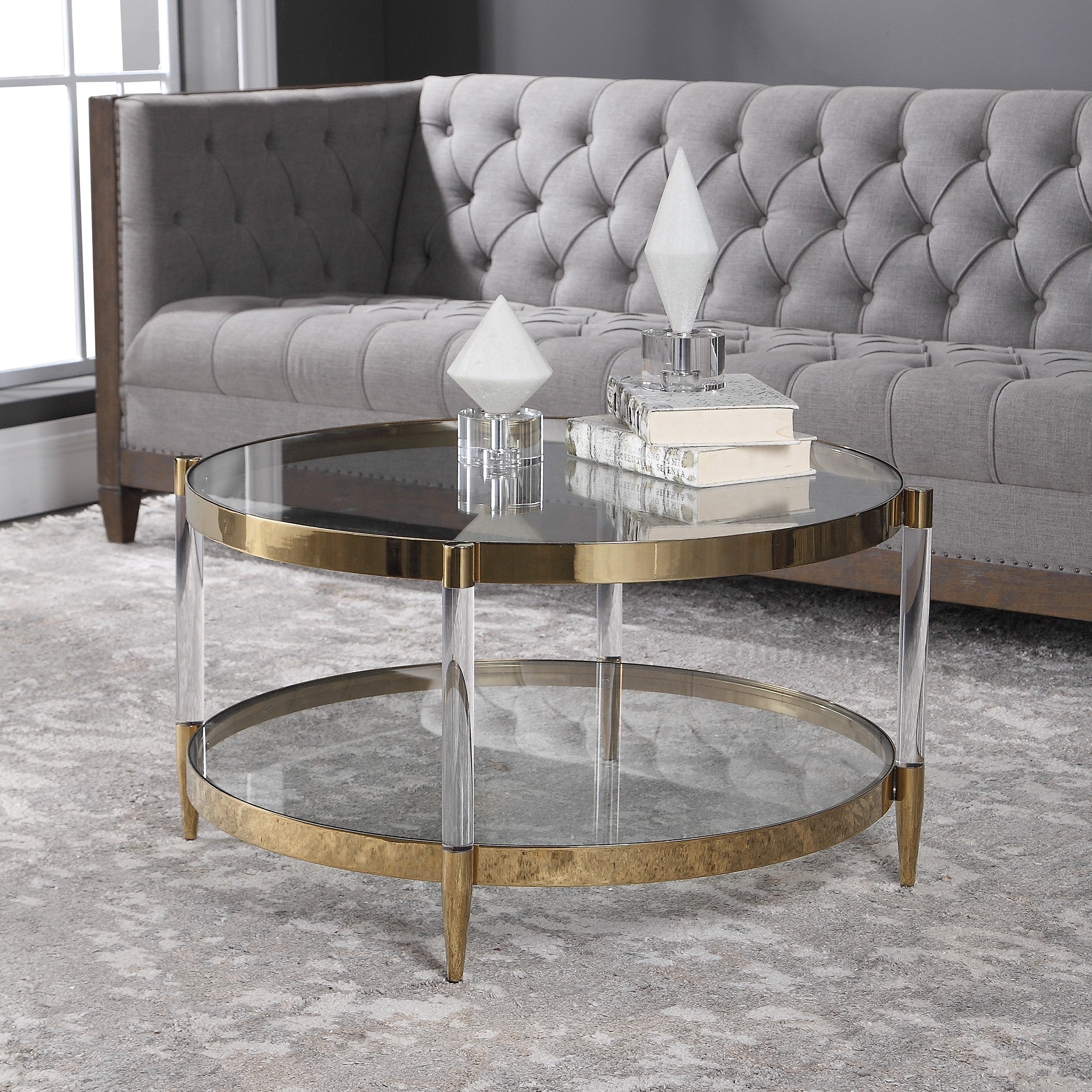 Kellen Glass Coffee Table by Uttermost