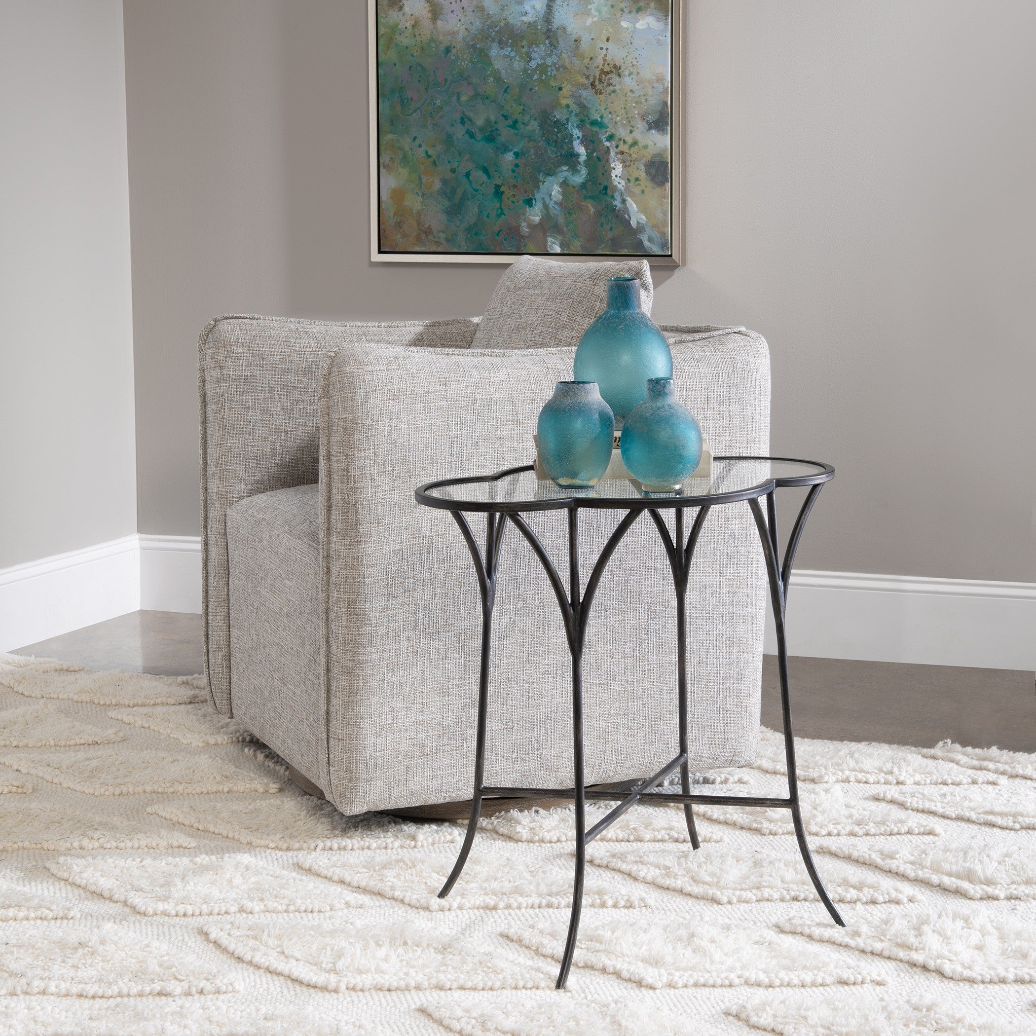 Adhira Glass Accent Table by Uttermost