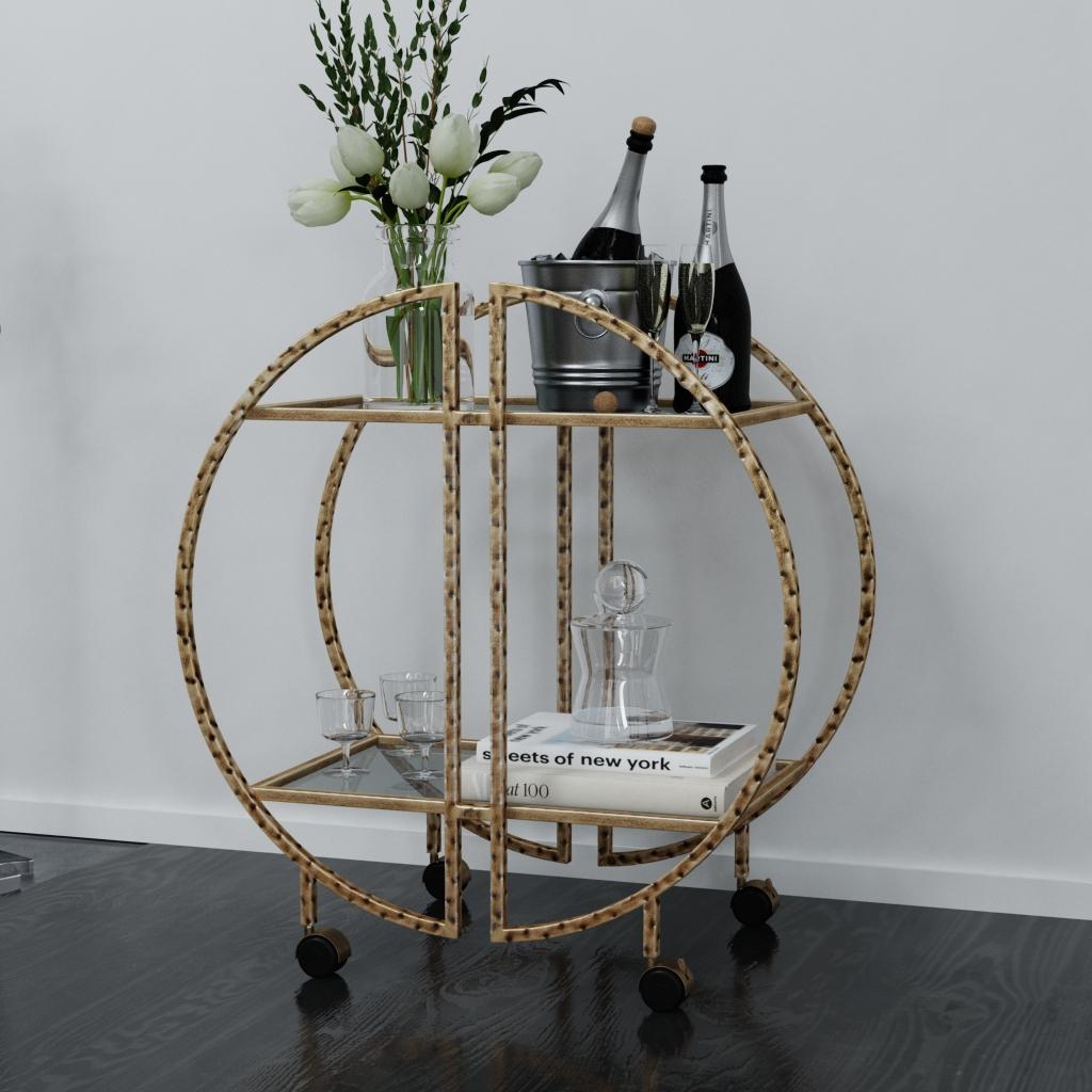 Zelina Gold Bar Cart by Uttermost