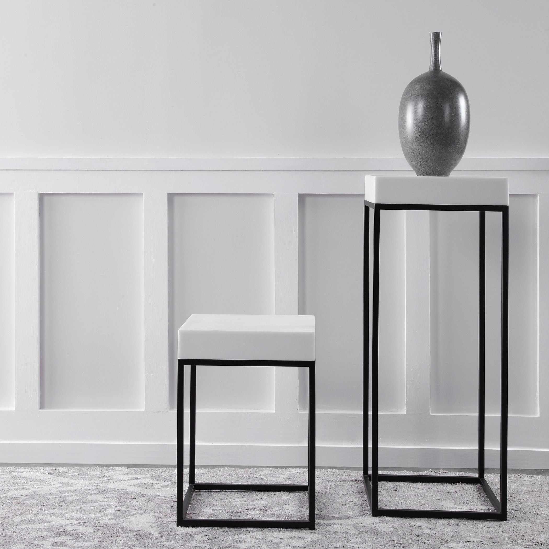 Gambia Marble Plant Stand by Uttermost